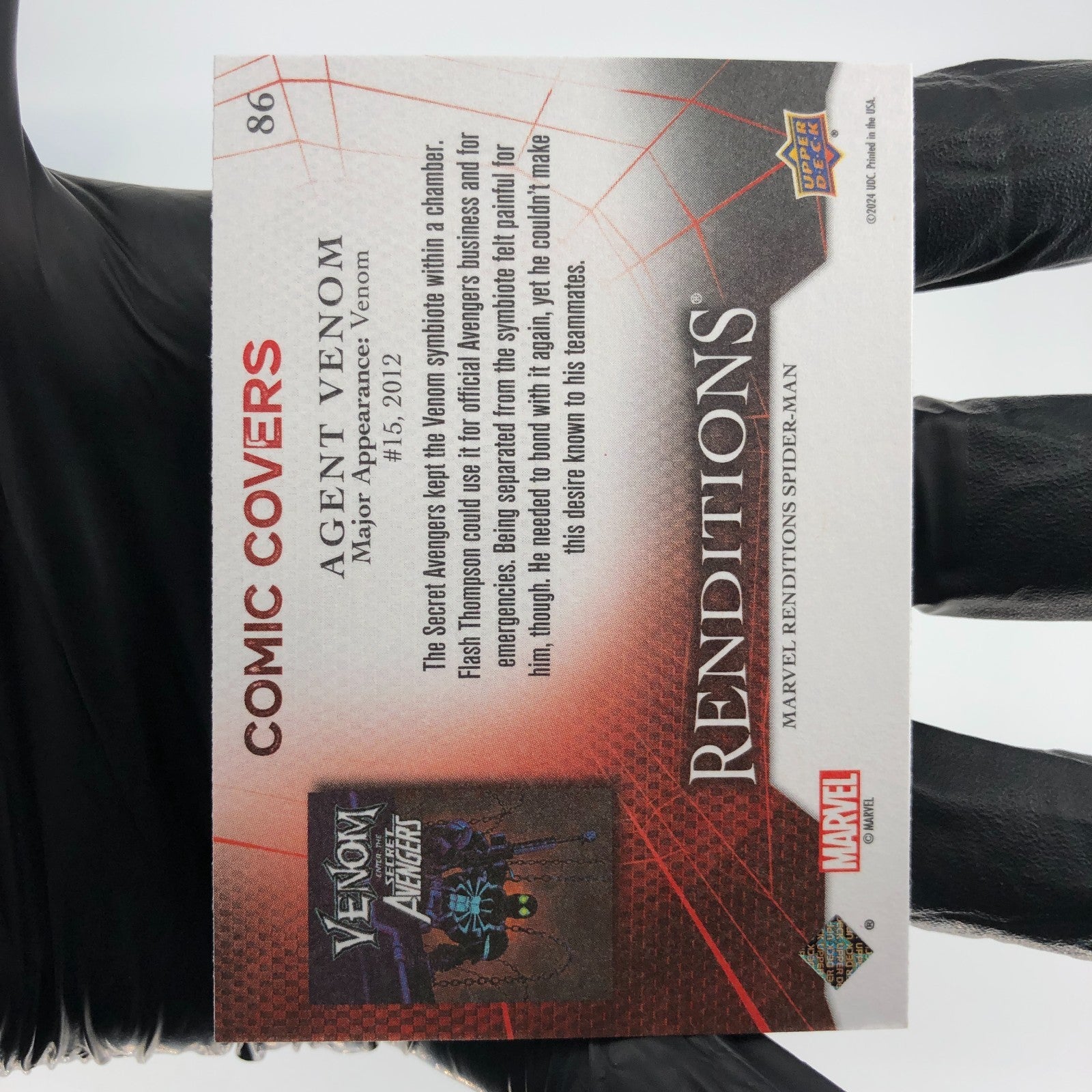 Marvel Card Agent Venom 86 Canvas Comic Covers Upper Deck Renditions [NM]