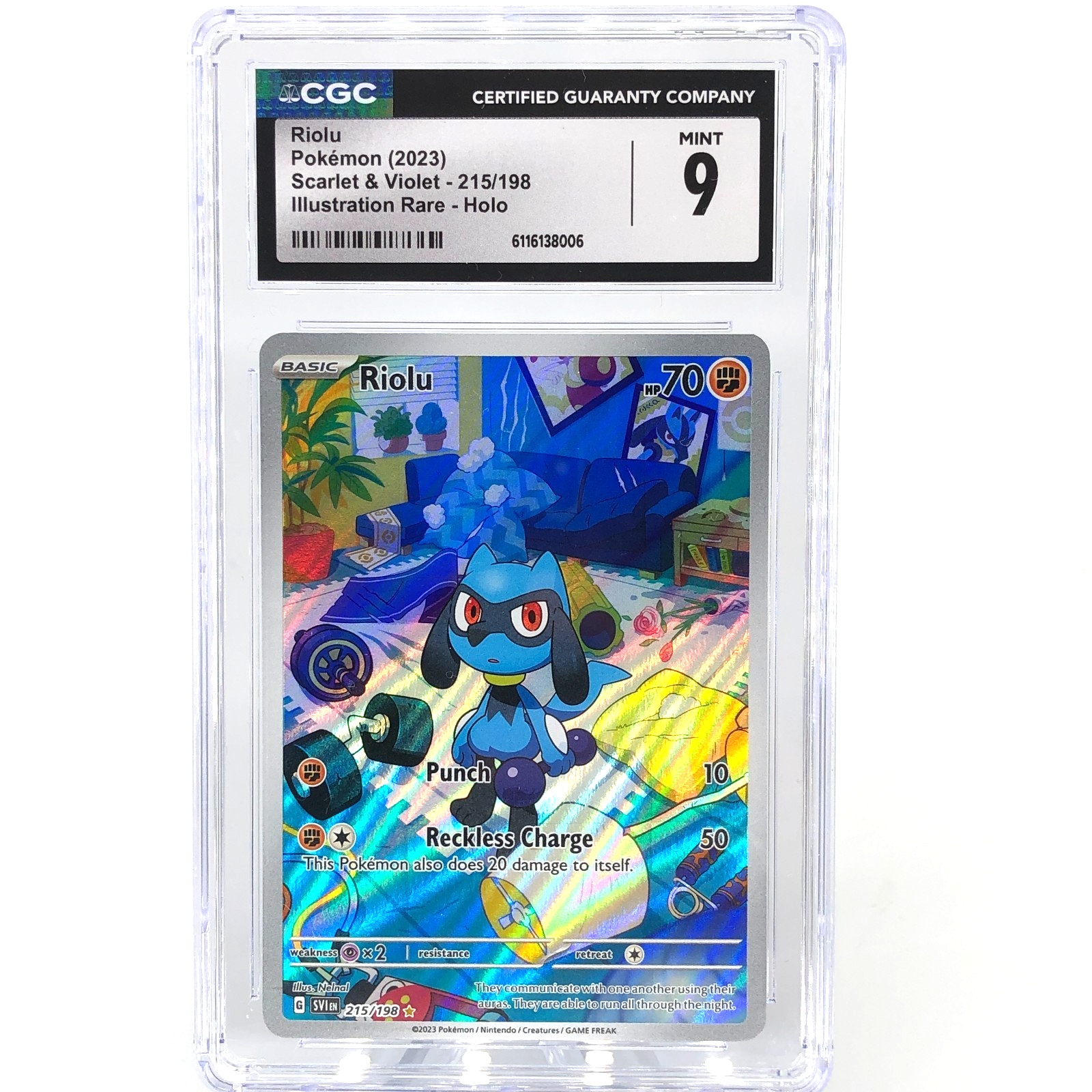 CGC 9 Pokemon Card Riolu 215/198 Illustration Rare Scarlet English Karte [9]