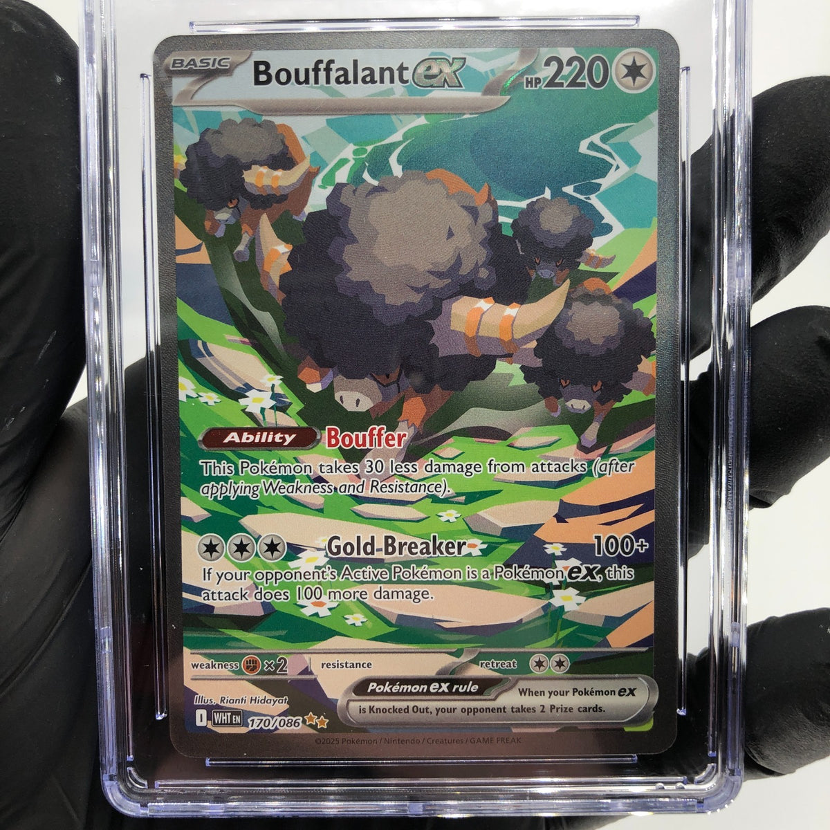 CGC 9 Pokemon Card Bouffalant Ex 170/086 White Flare English Karte [9]