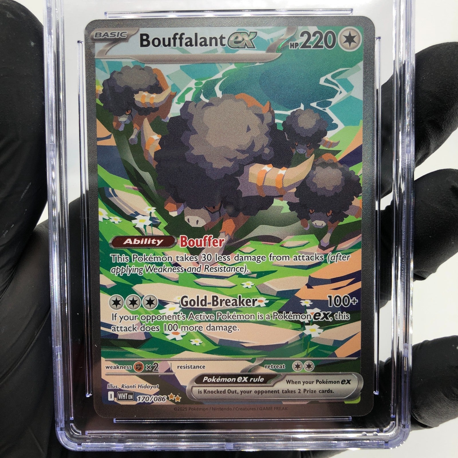 CGC 9 Pokemon Card Bouffalant Ex 170/086 White Flare English Karte [9]