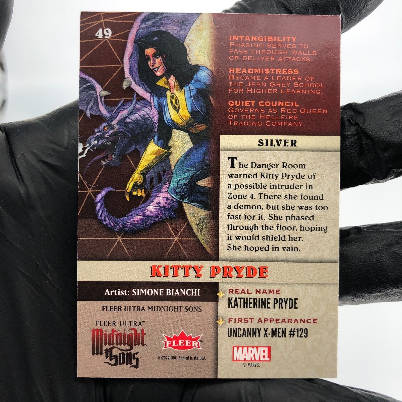 Marvel Card Kitty Pride 49 Silver  Midnight Sons 2022 Fleer Upper Deck [NM]
