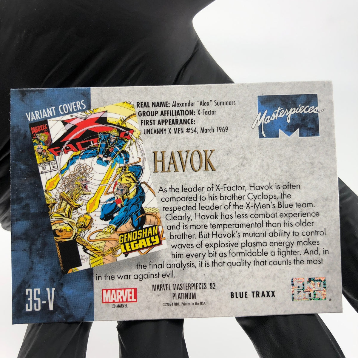 Marvel Card Havok Blue  Traxx 35-V  Fleer Upper Deck Masterpieces [NM]