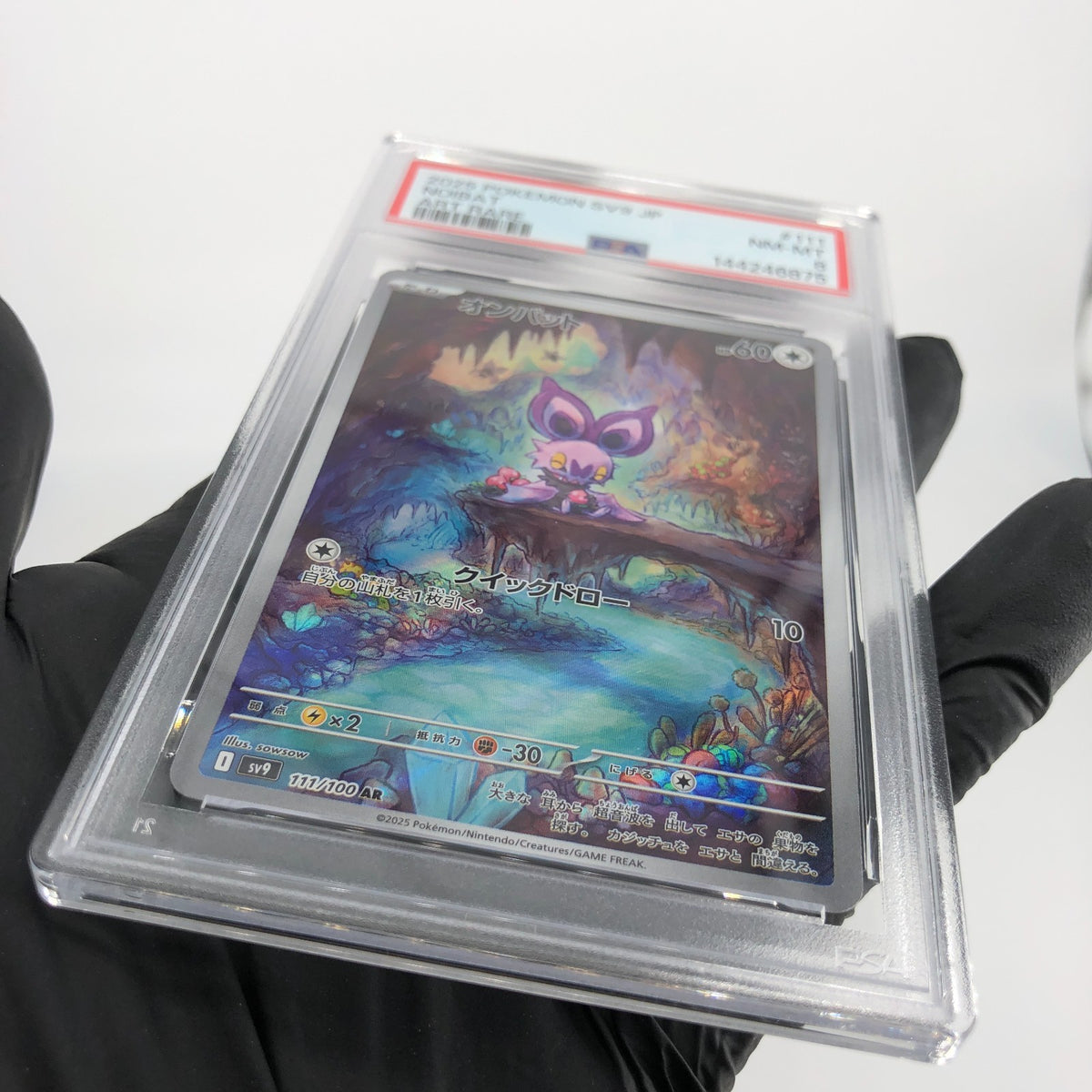 PSA 8 Pokemon Card Noibat 111/100 AR SV9 Japanese Karte [8]