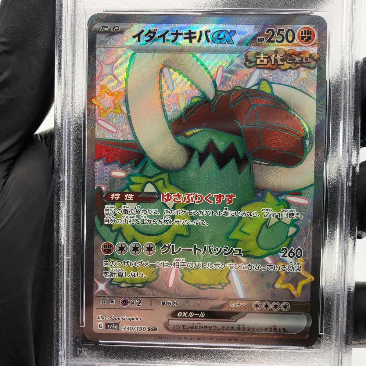 PSA 8 Pokemon Card Great Tusk Ex 330/190 SSR SV4a Japanese Karte [8]