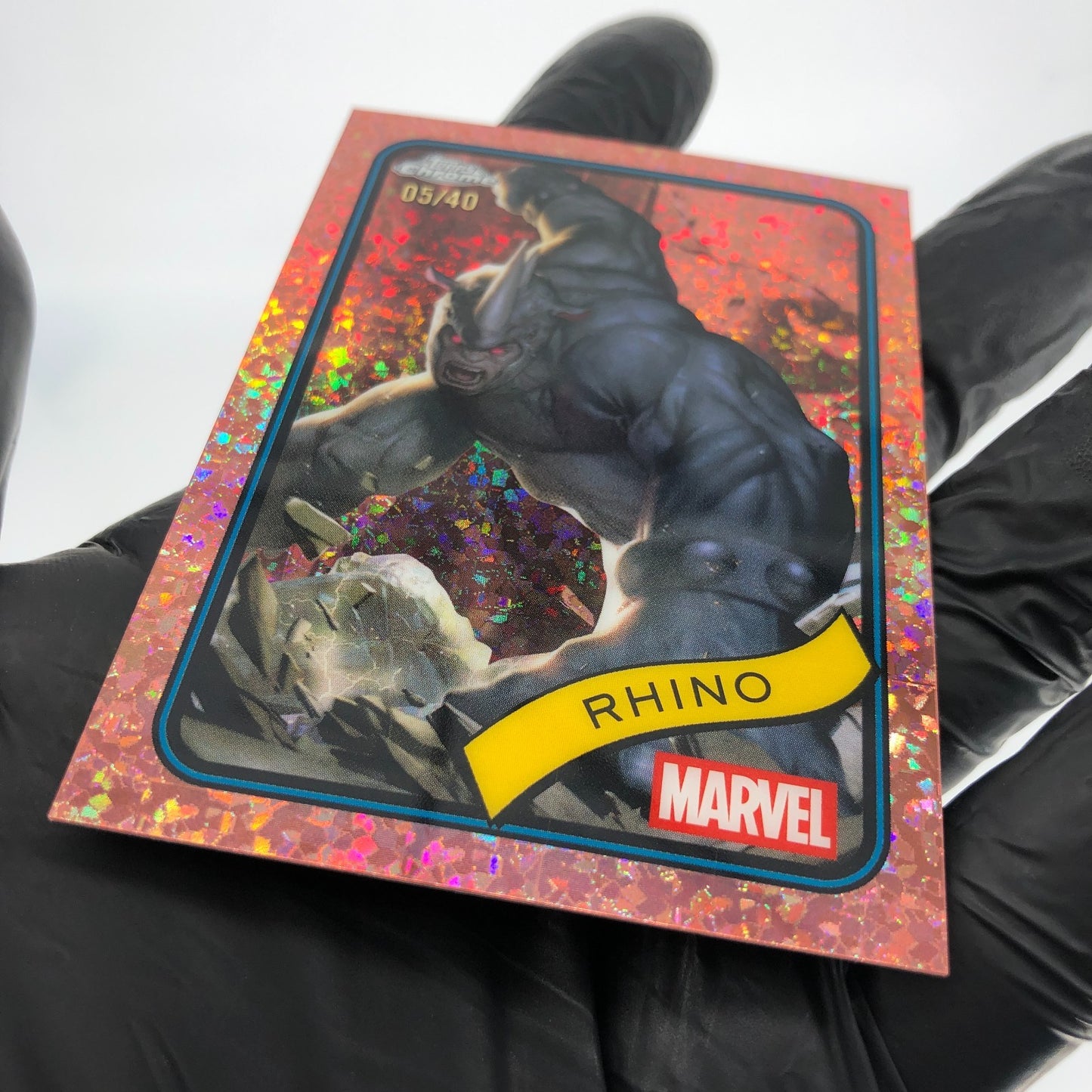 Marvel Card Rhino 39 Rose Gold /40 Mini Diamond Topps Chrome 2025 [NM]