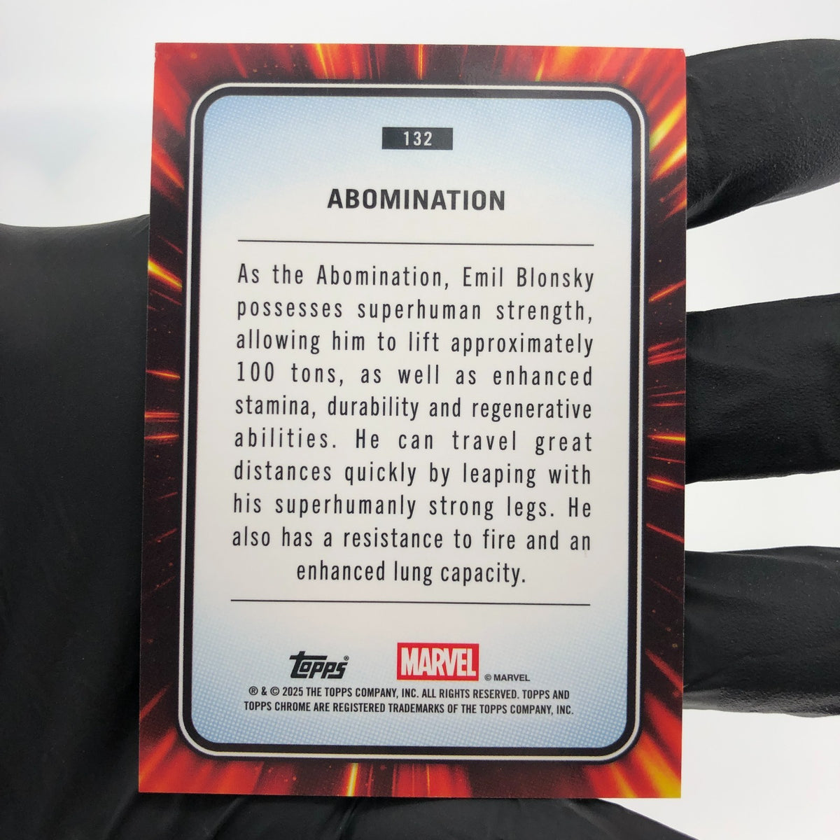 Marvel Card Abomination 132 Green /99 Refractor Topps 2024 [NM]