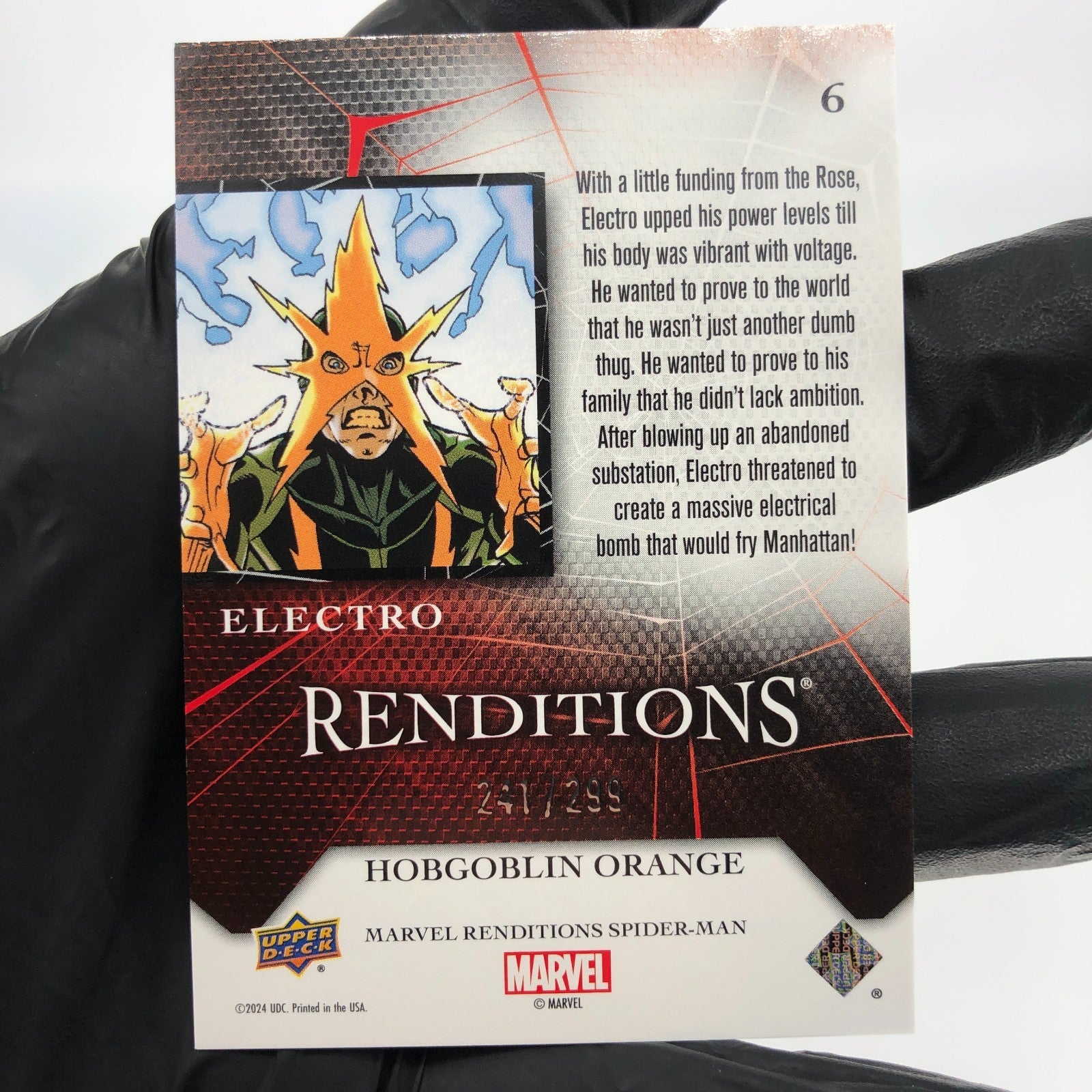 Marvel Card Electro 6 Orange  /299 Fleer Upper Deck Renditions [NM]