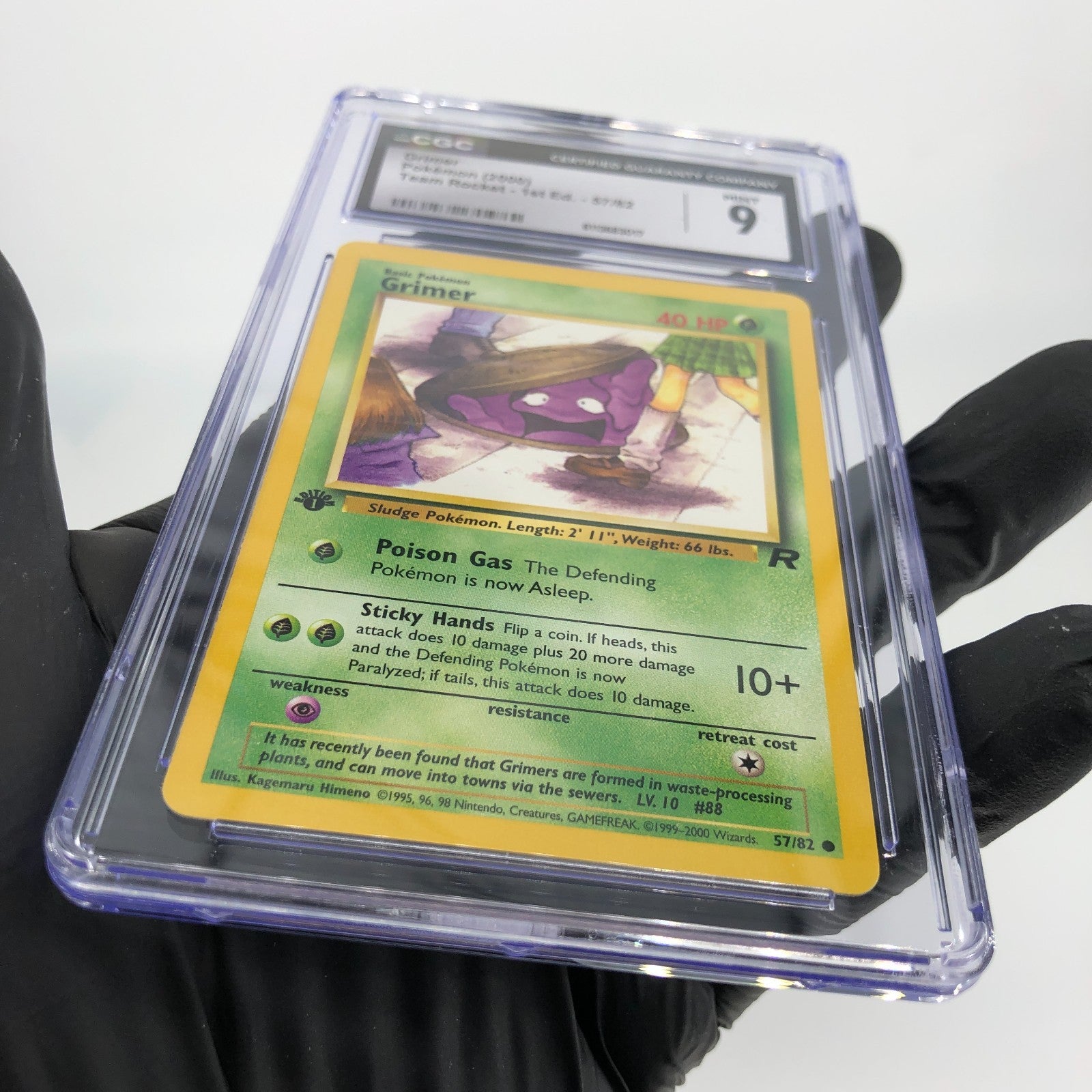 CGC 9 Pokemon Card Grimer 57/82 1.Edition Team Rocket English Karte [9]