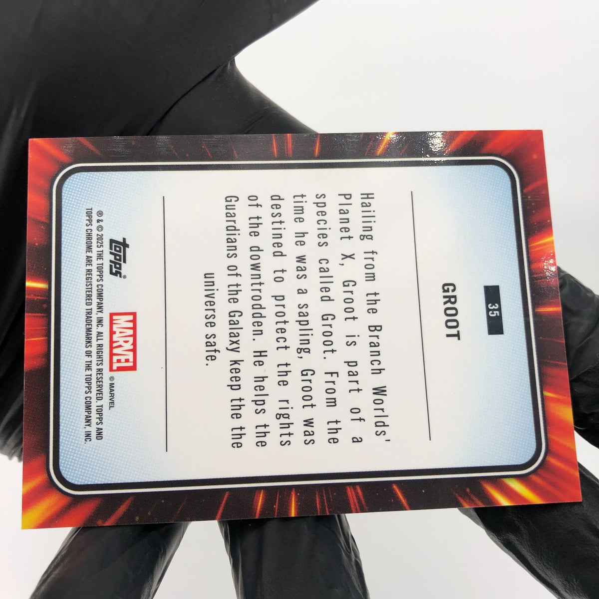 Marvel Card Groot 35 Red Web /62 Refractor Topps Chrome 2025 [Exc.]