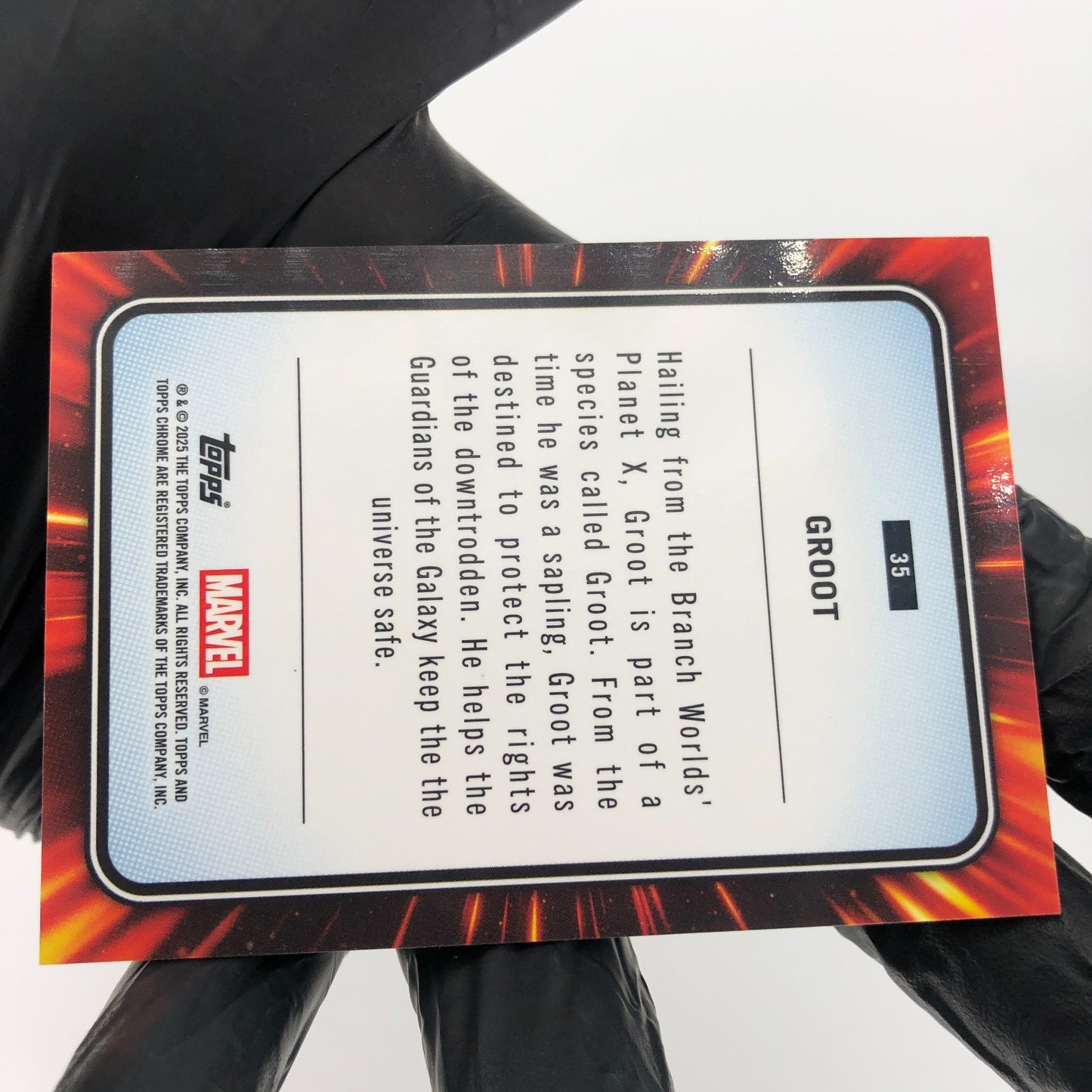 Marvel Card Groot 35 Red Web /62 Refractor Topps Chrome 2025 [Exc.]