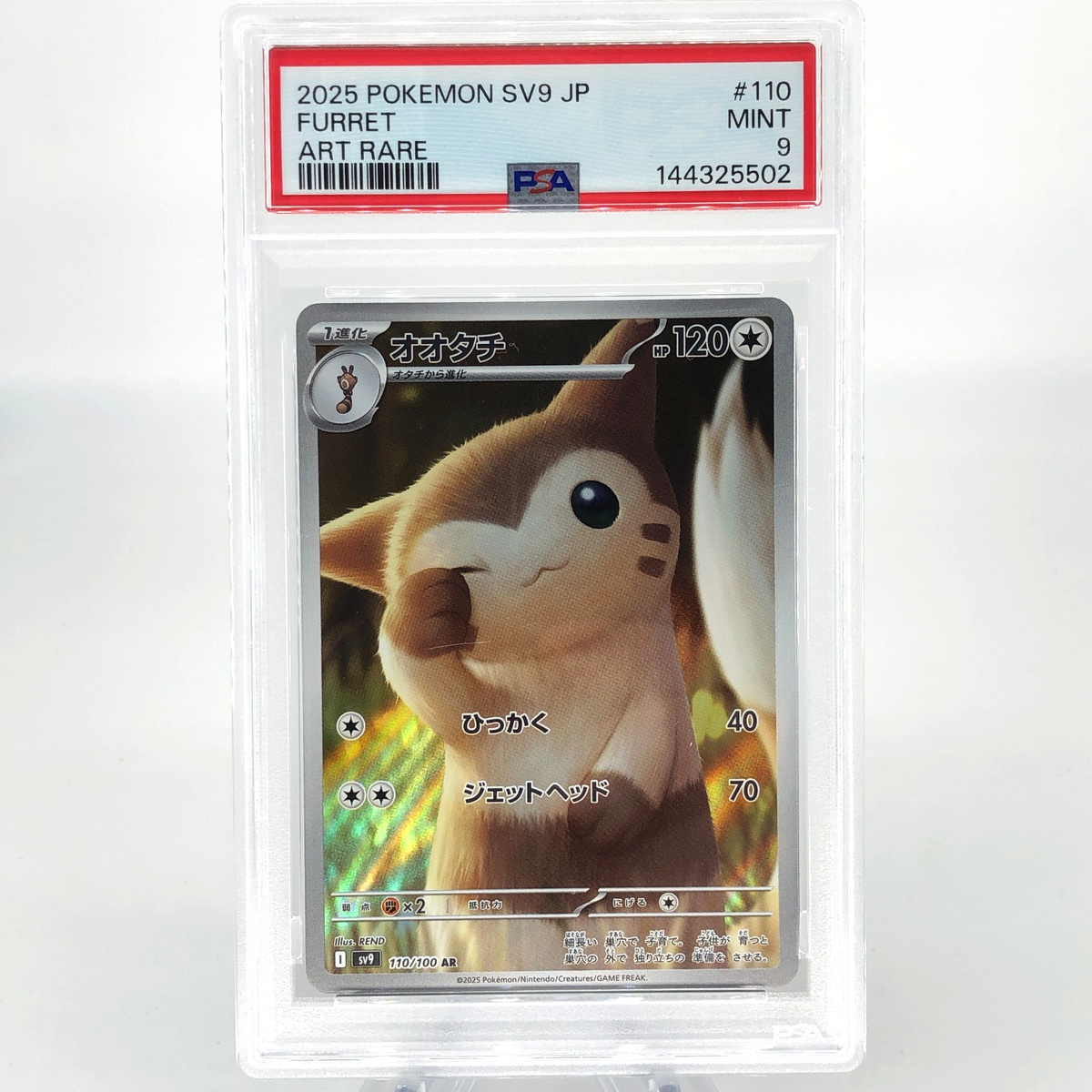 PSA 8 Pokemon Card Furret 110/100 AR SV9 Japanese Karte [8]