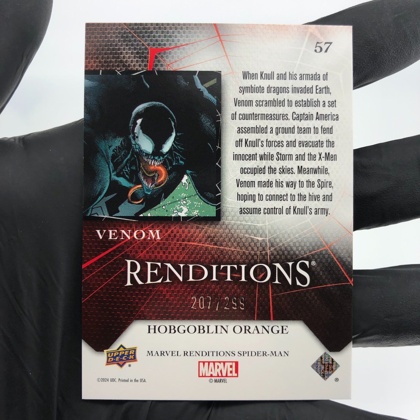 Marvel Card Venom 57 Orange  /299 Fleer Upper Deck Renditions [NM]