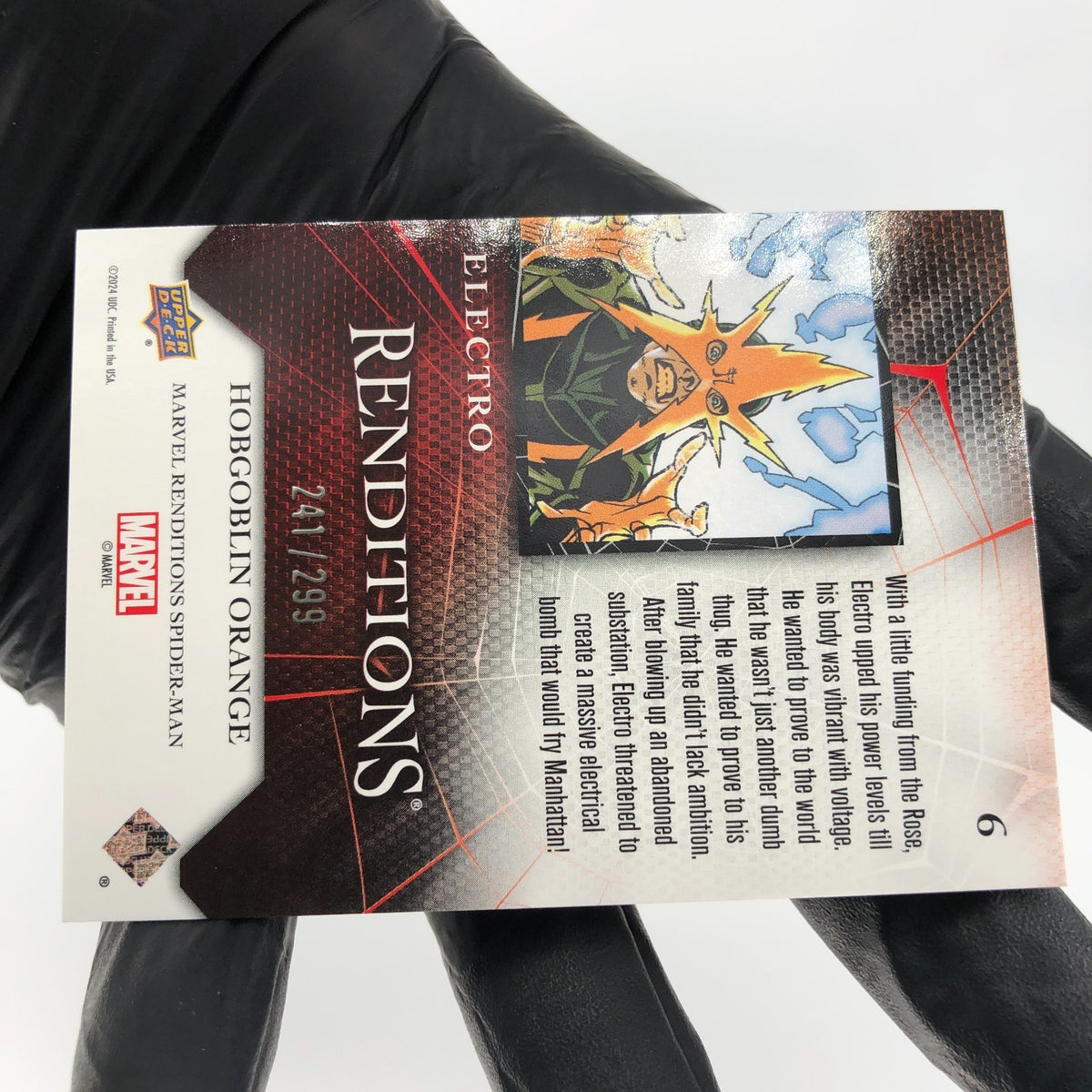 Marvel Card Electro 6 Orange  /299 Fleer Upper Deck Renditions [NM]