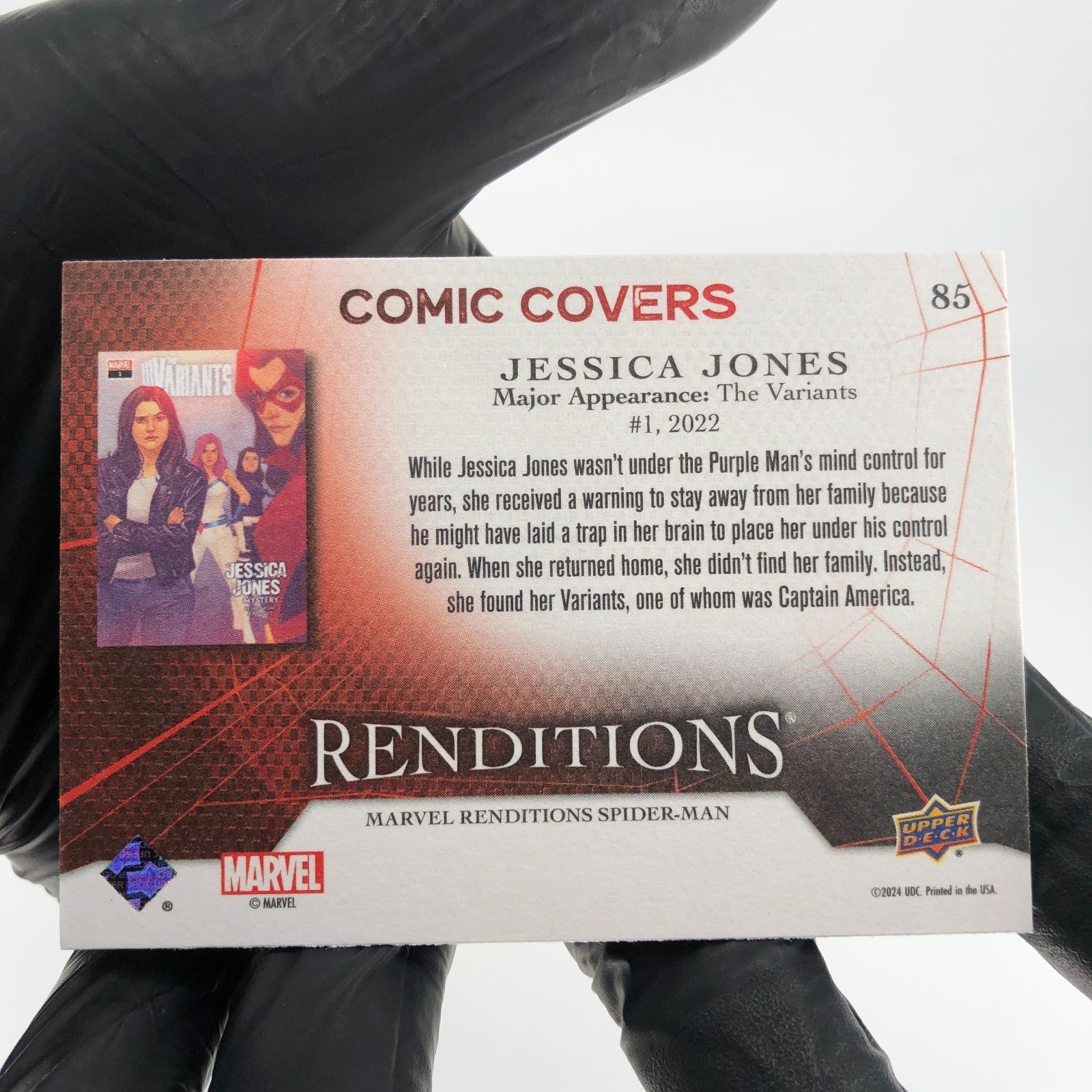 Marvel Card Jessica Jones 85  Comic Covers Fleer Upper Deck Renditions [NM]
