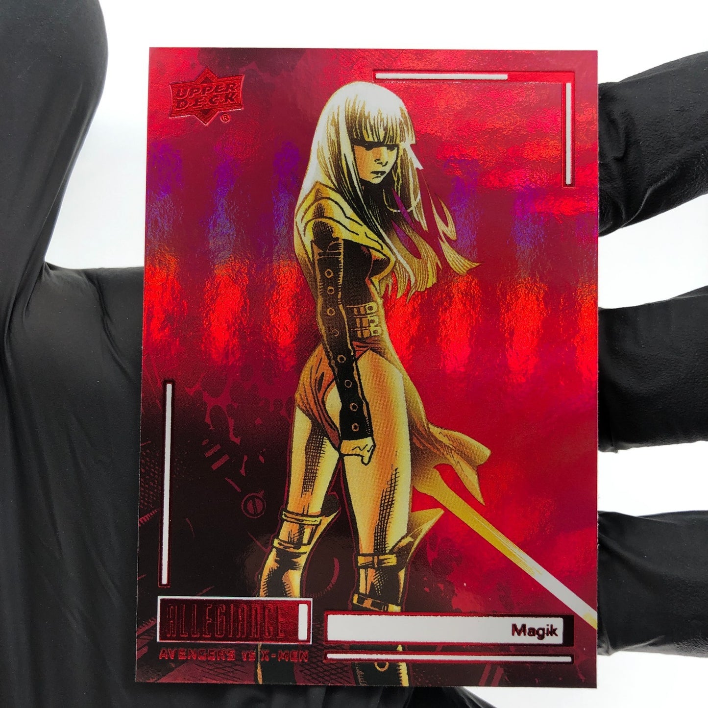 Marvel Card Avengers vs X-Men Magik C60 Red Rainbow Allegiance Upper Deck [NM]