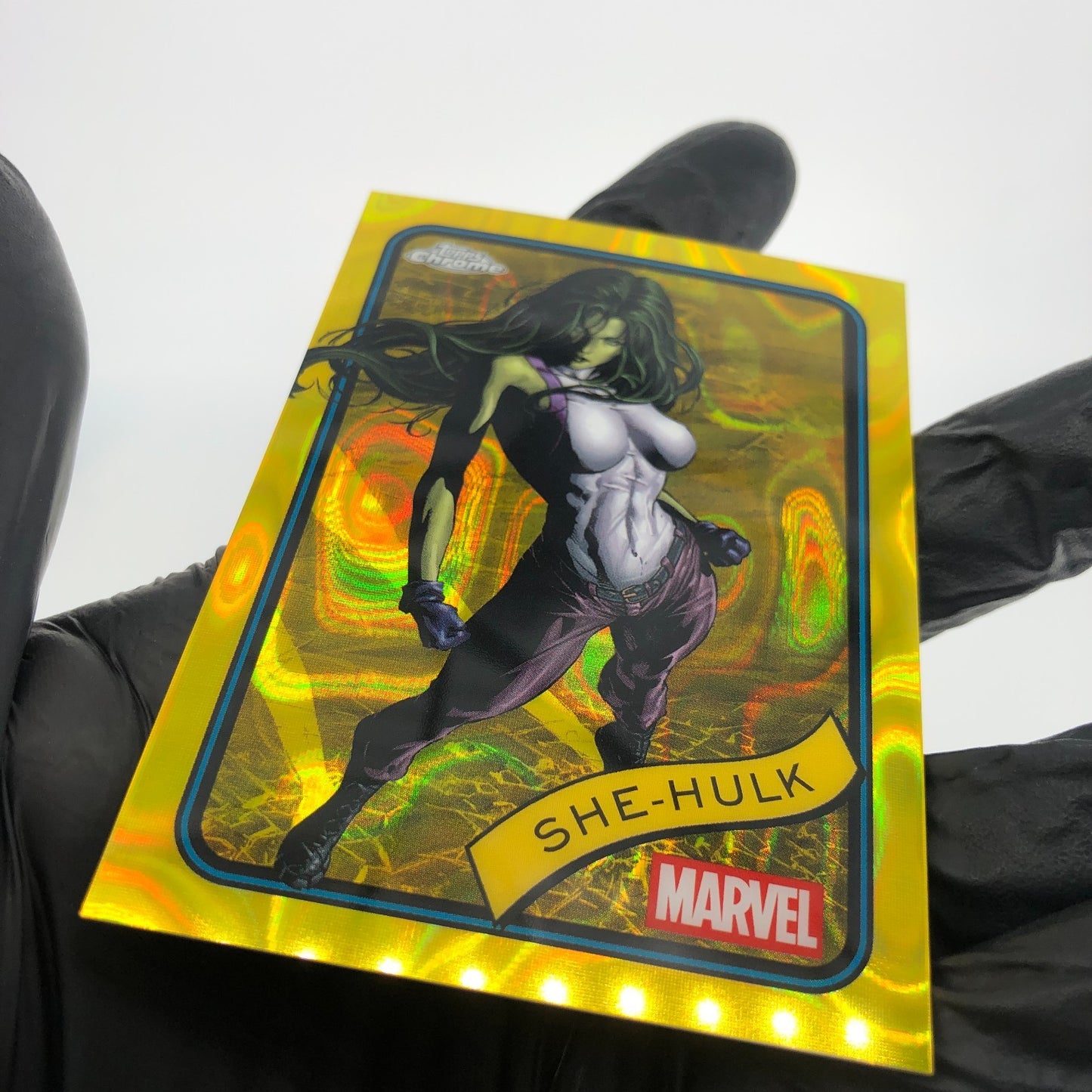 Marvel Card She-Hulk 110 Yellow Lava Refractor Topps Chrome 2025 [NM]
