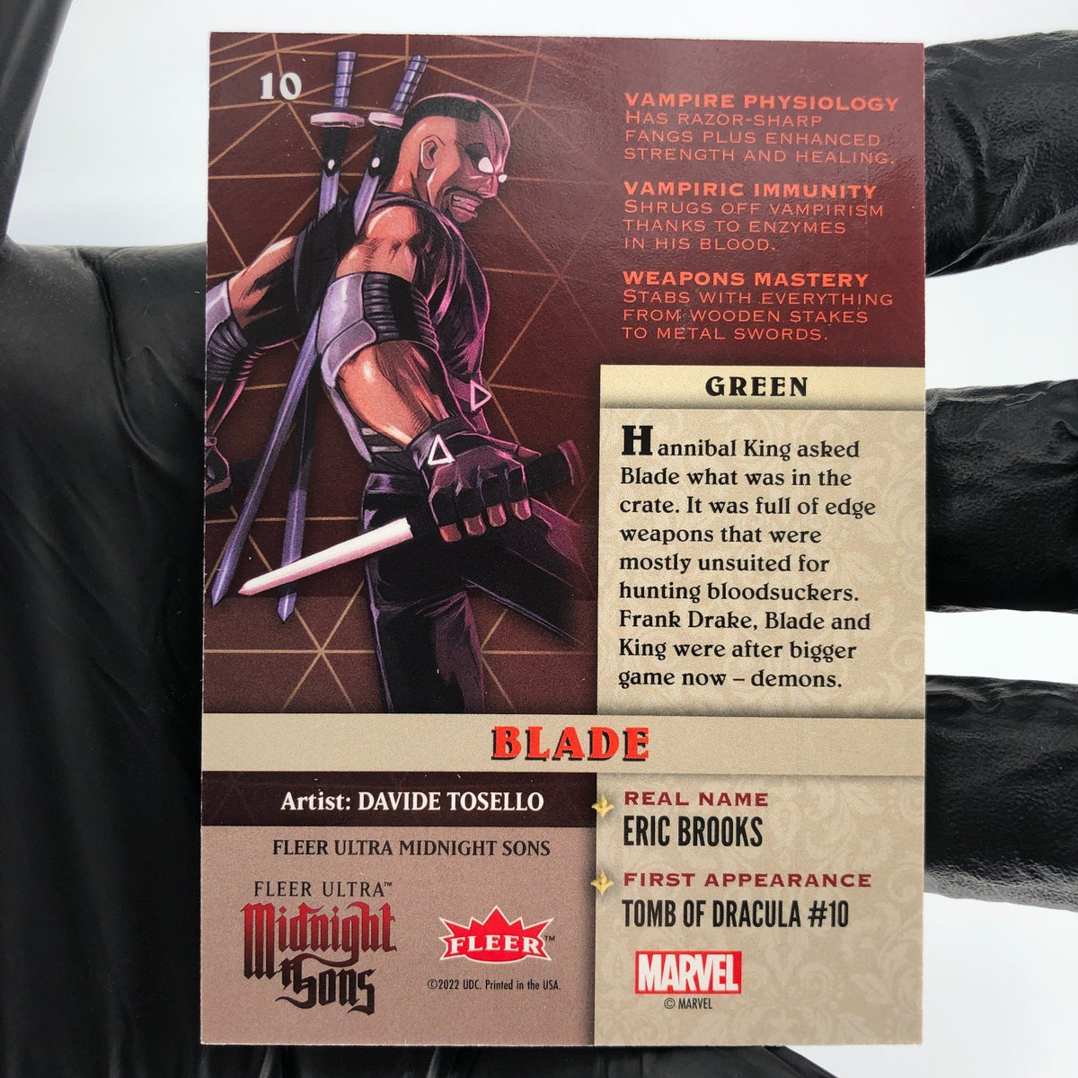 Marvel Card Blade 10 Parallel  Midnight Sons 2022 Fleer Upper Deck [NM]