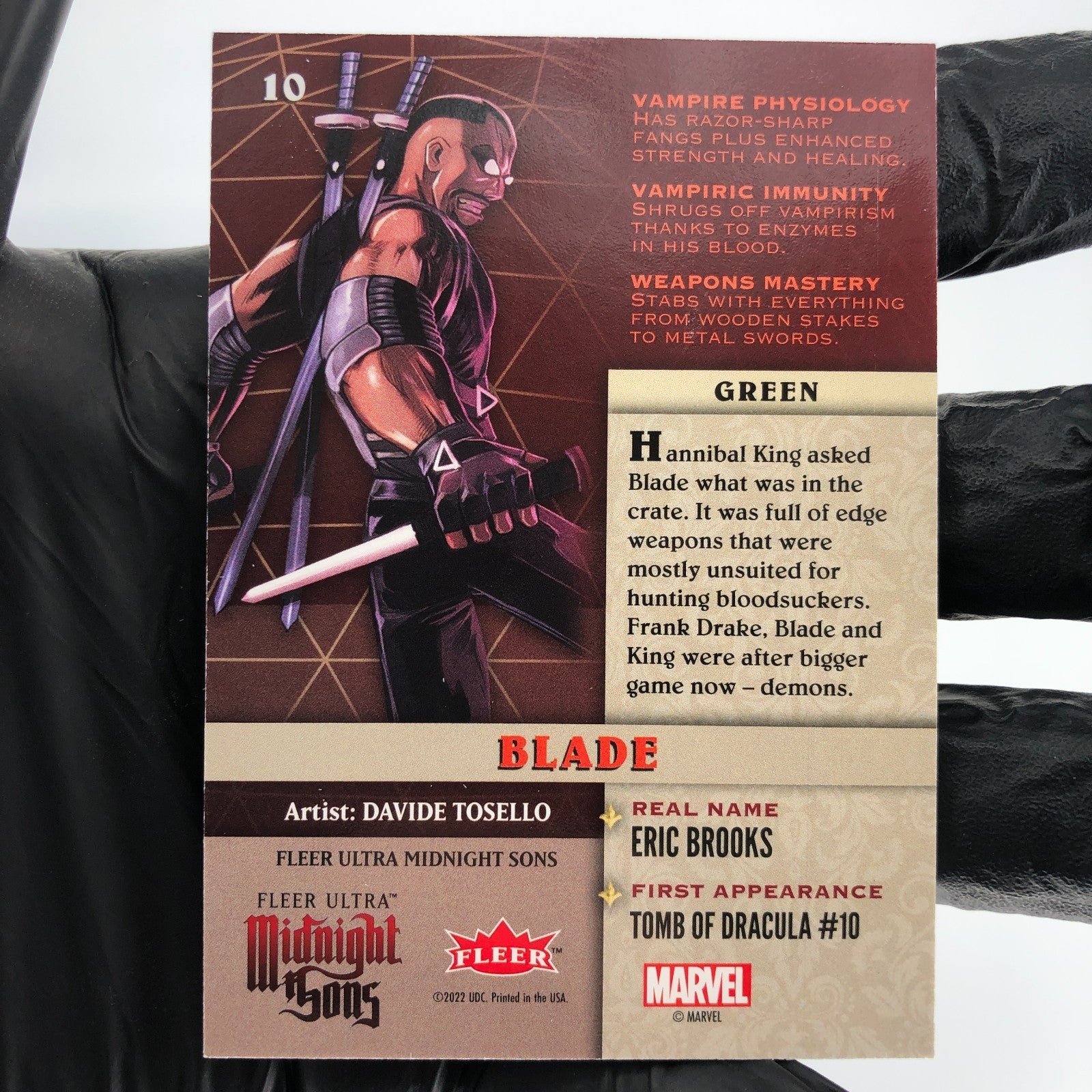 Marvel Card Blade 10 Parallel  Midnight Sons 2022 Fleer Upper Deck [NM]