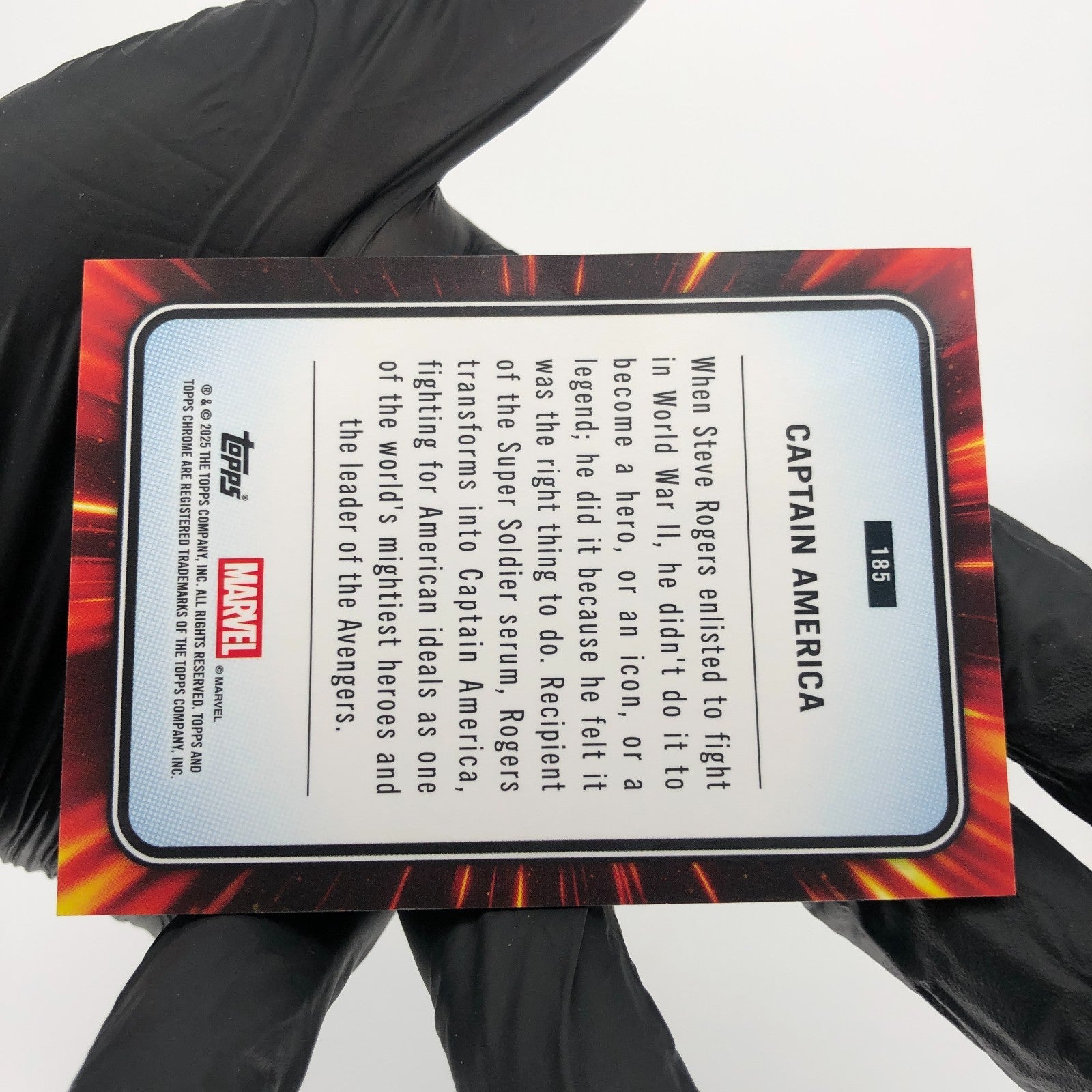 Marvel Card Captain America 185 Yellow Lava Refractor Topps Chrome 2025 [NM]