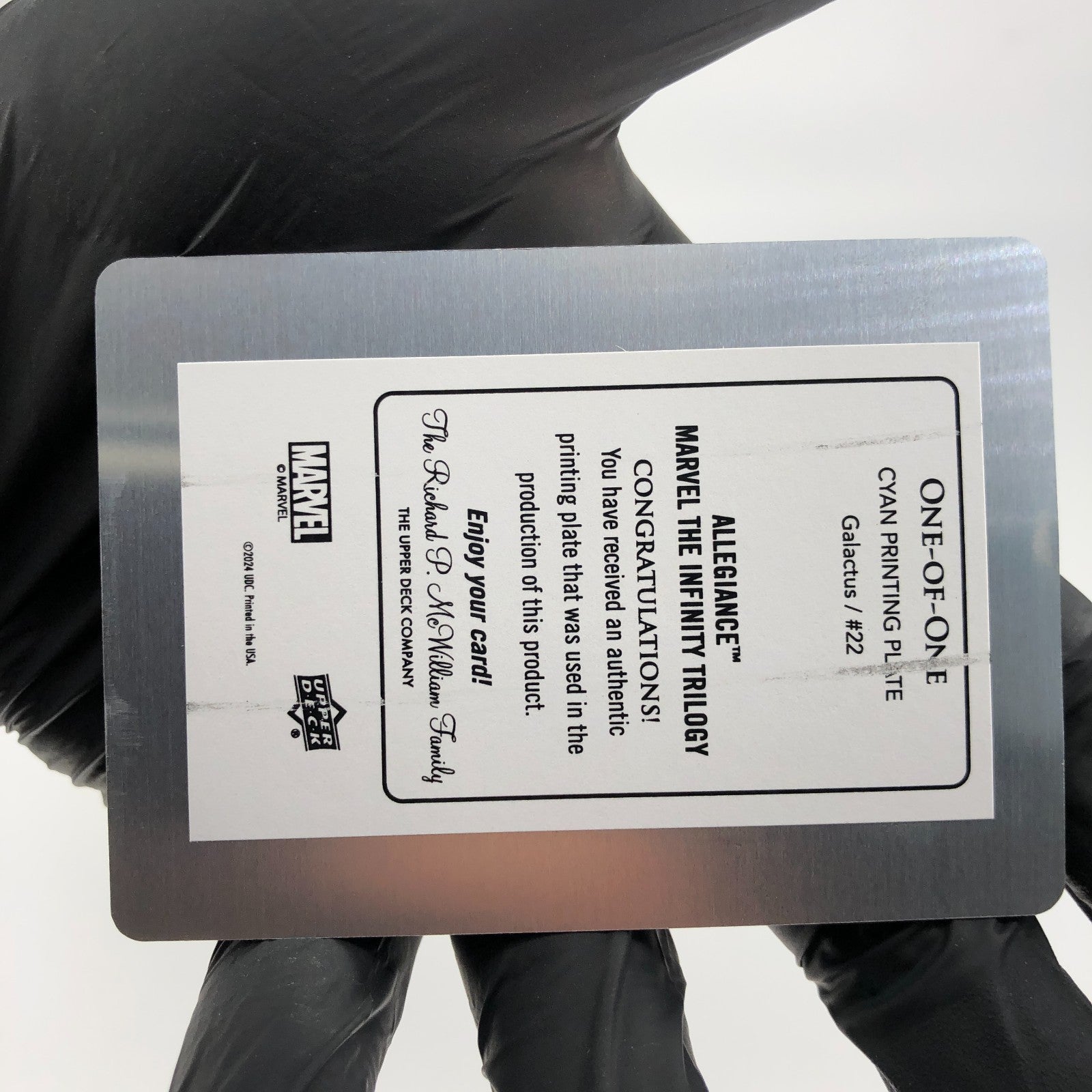 Marvel Card Galactus 22 Cyan Printing Plate Infinity Allegiance Upper Deck [NM]