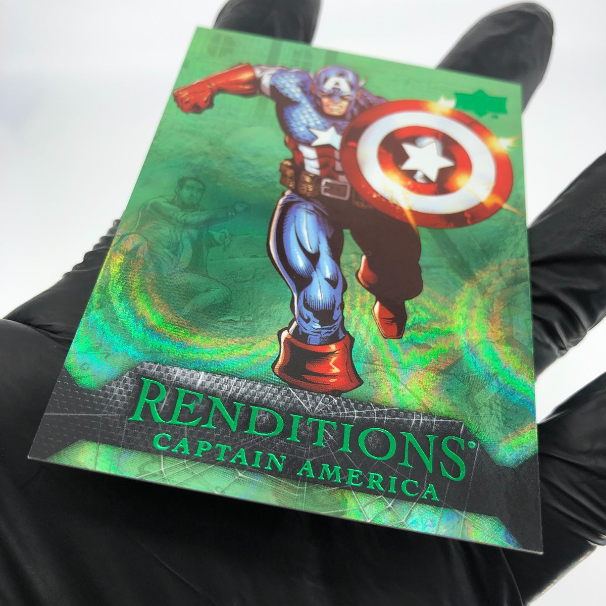 Marvel Card Captain America 79 Green  /399 Fleer Upper Deck Renditions [NM]