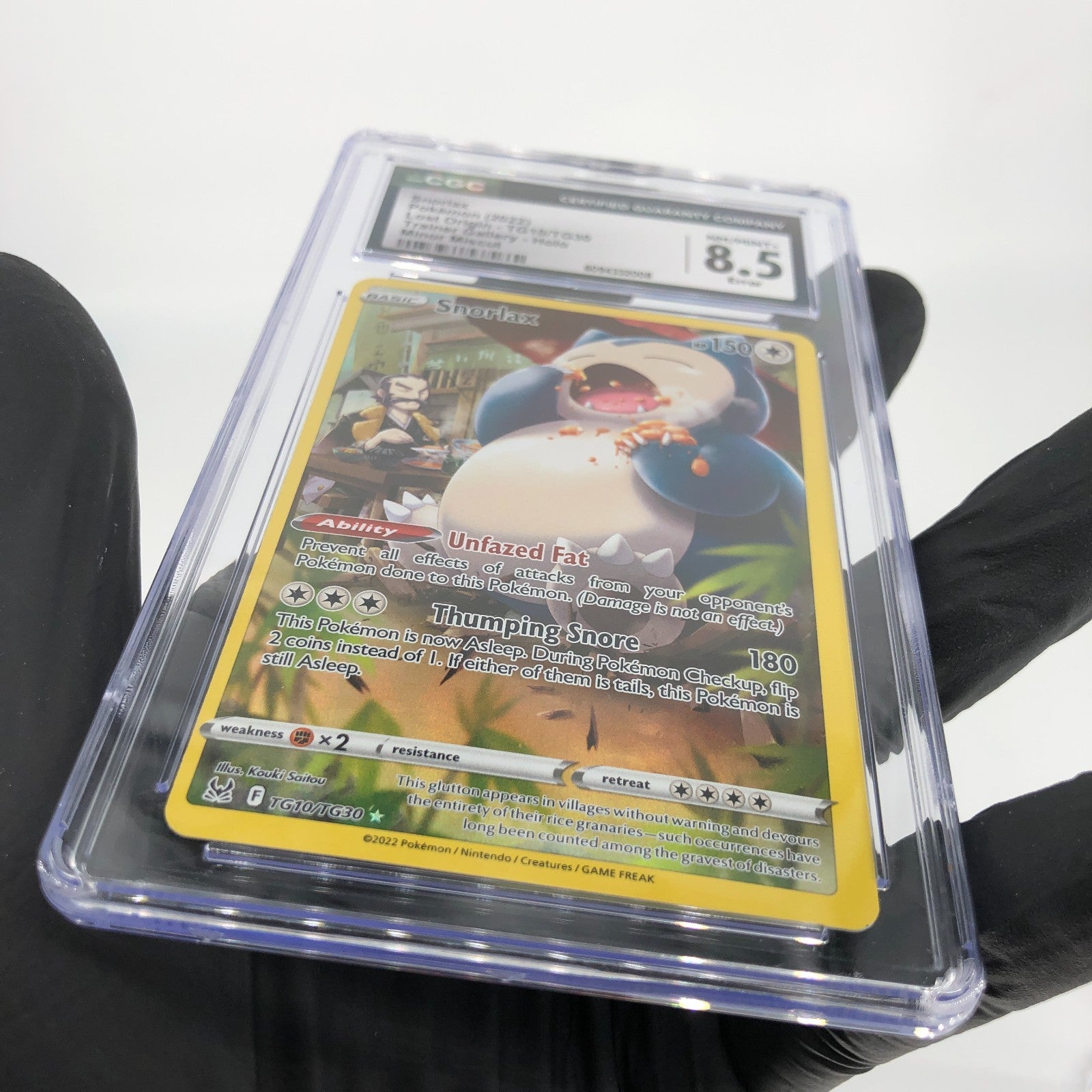 CGC 8.5 Pokemon Card Snorlax TG10/TG30 Lost Origin Minor Miscut English [8.5]
