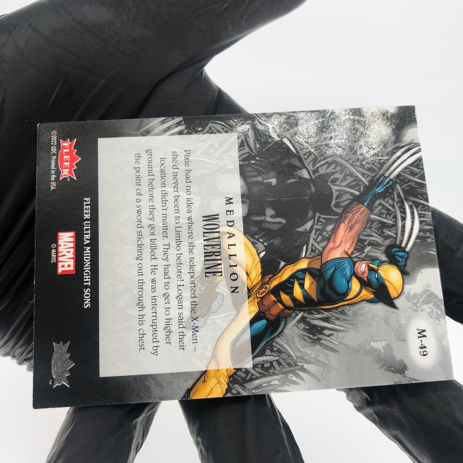 Marvel Card Wolverine M-49 Medallion Fleer Upper Deck Midnight Sons Ultra [Exc.]