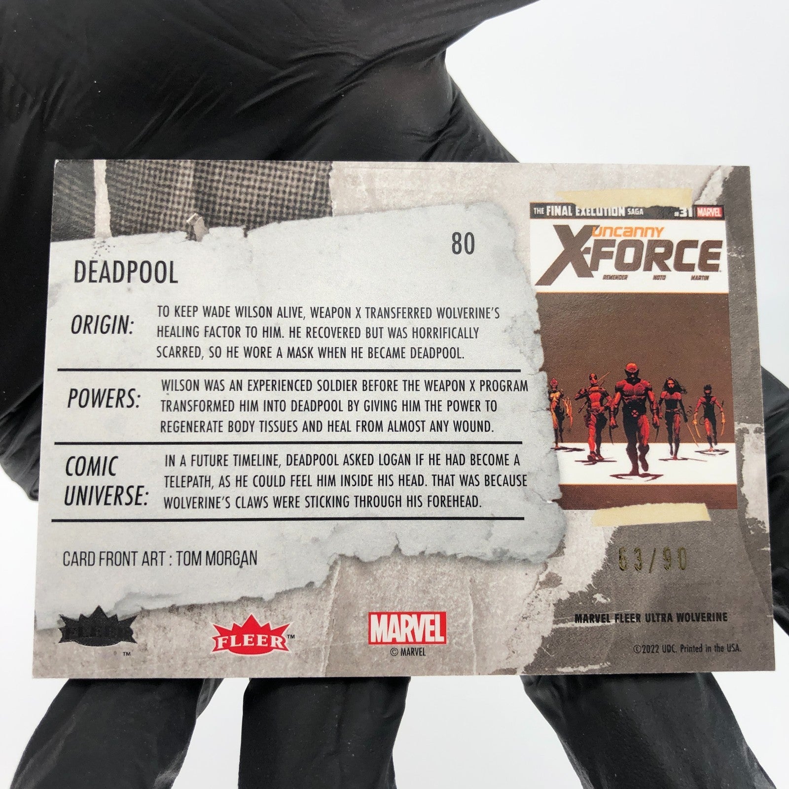 Marvel Card Deadpool 80 Gold /90 Fleer Upper Deck Ultra Wolverine [NM]