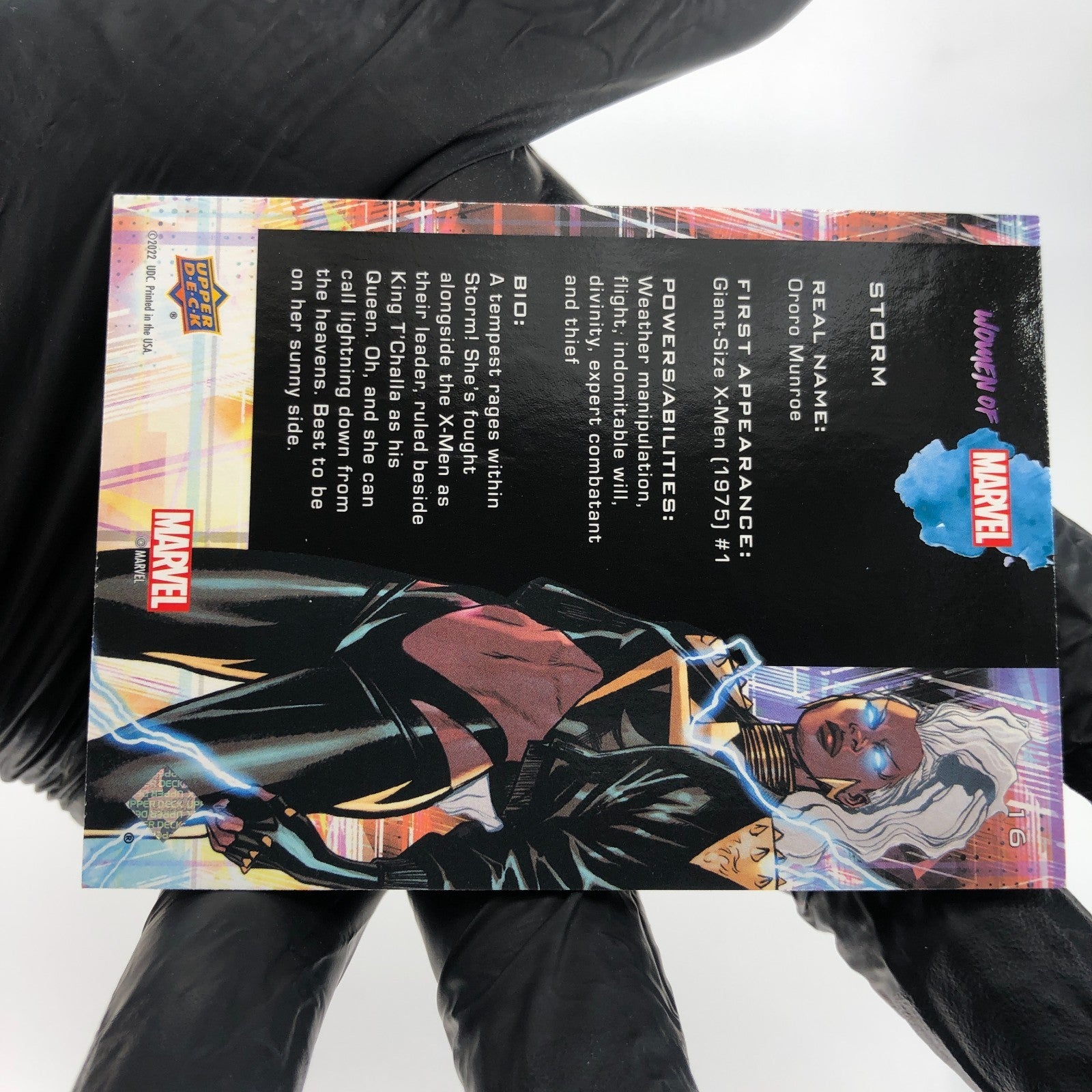 Marvel Card Storm 16 Blue Light Women of Marvel 2022 Holo Fleer Upper Deck [NM]