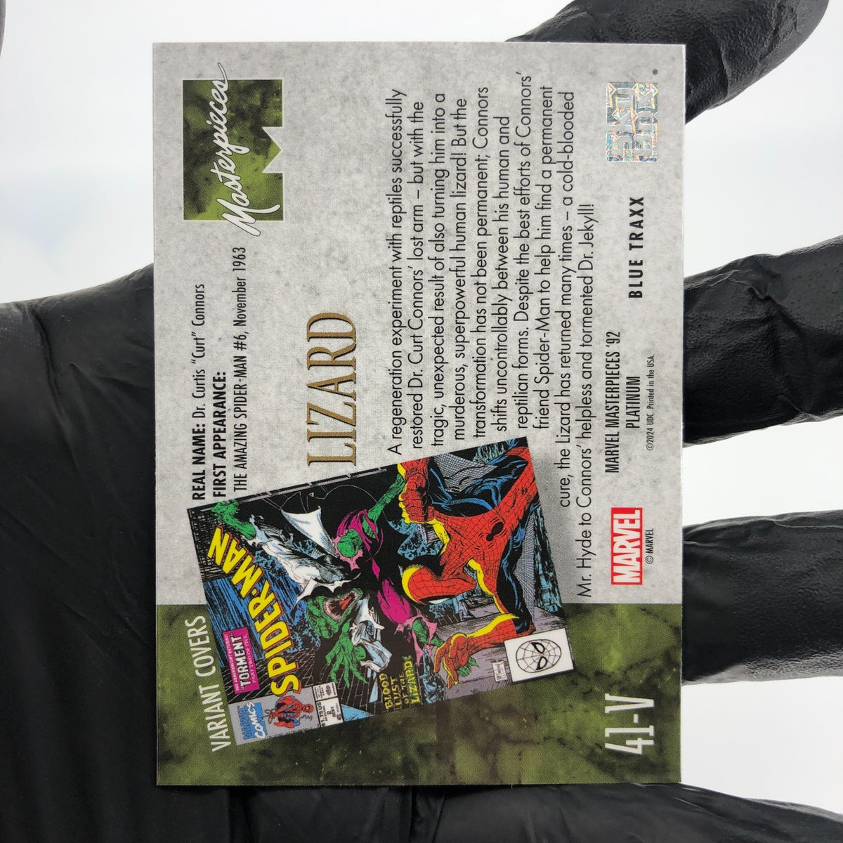 Marvel Card Lizard Blue Traxx 41-V Variant  Fleer Upper Deck Masterpieces [NM]