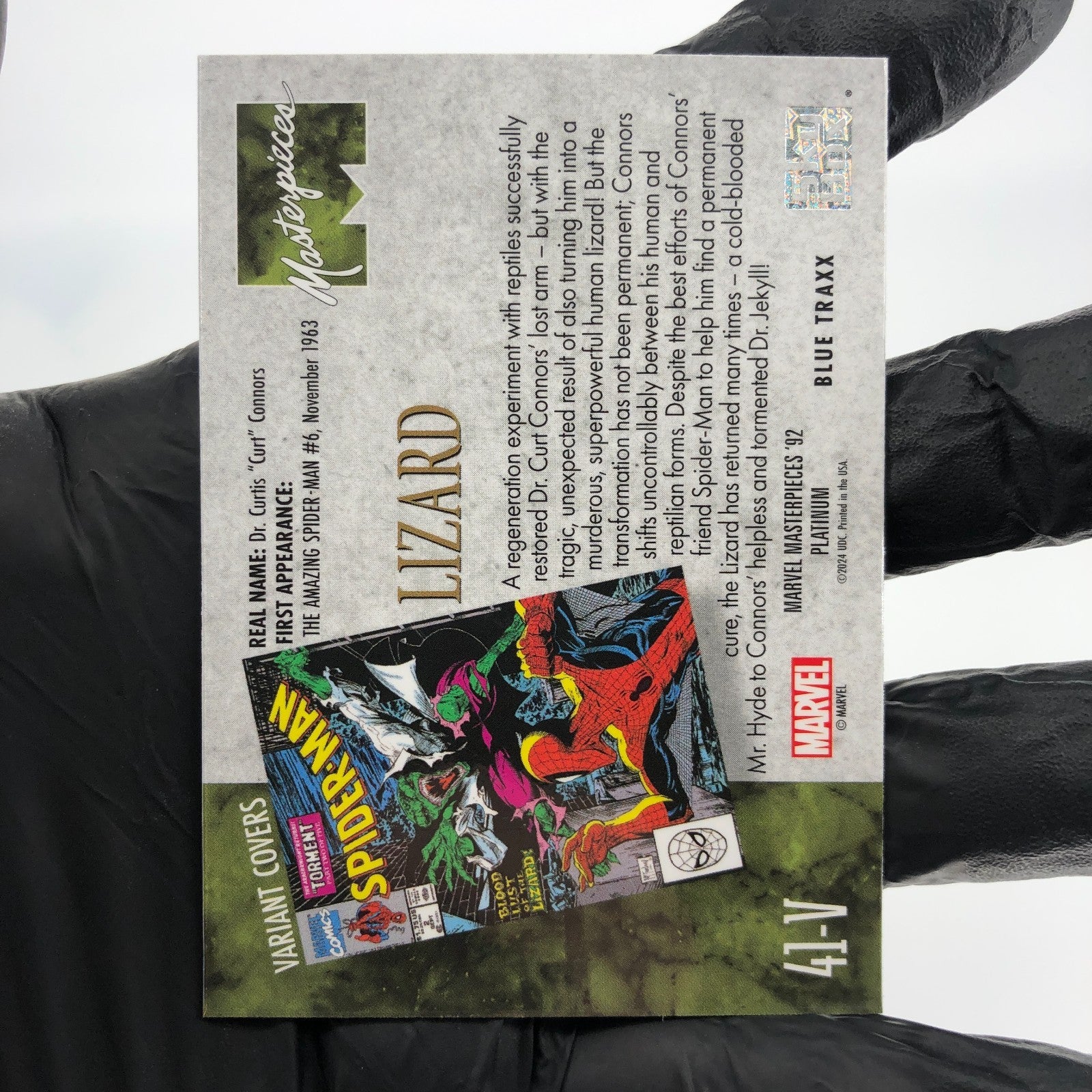 Marvel Card Lizard Blue Traxx 41-V Variant  Fleer Upper Deck Masterpieces [NM]