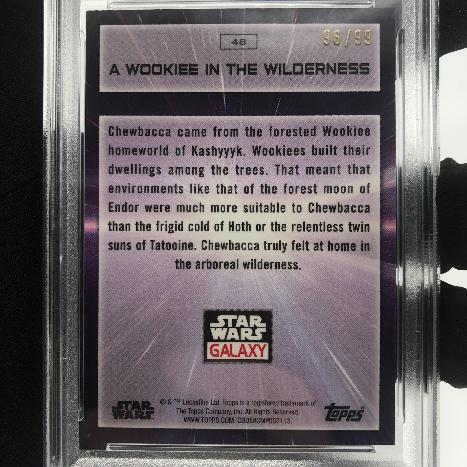 PSA 8 Star Wars Galaxy 2022 Wookiee 48 Wave Refractor /99 Topps Chrome [8]