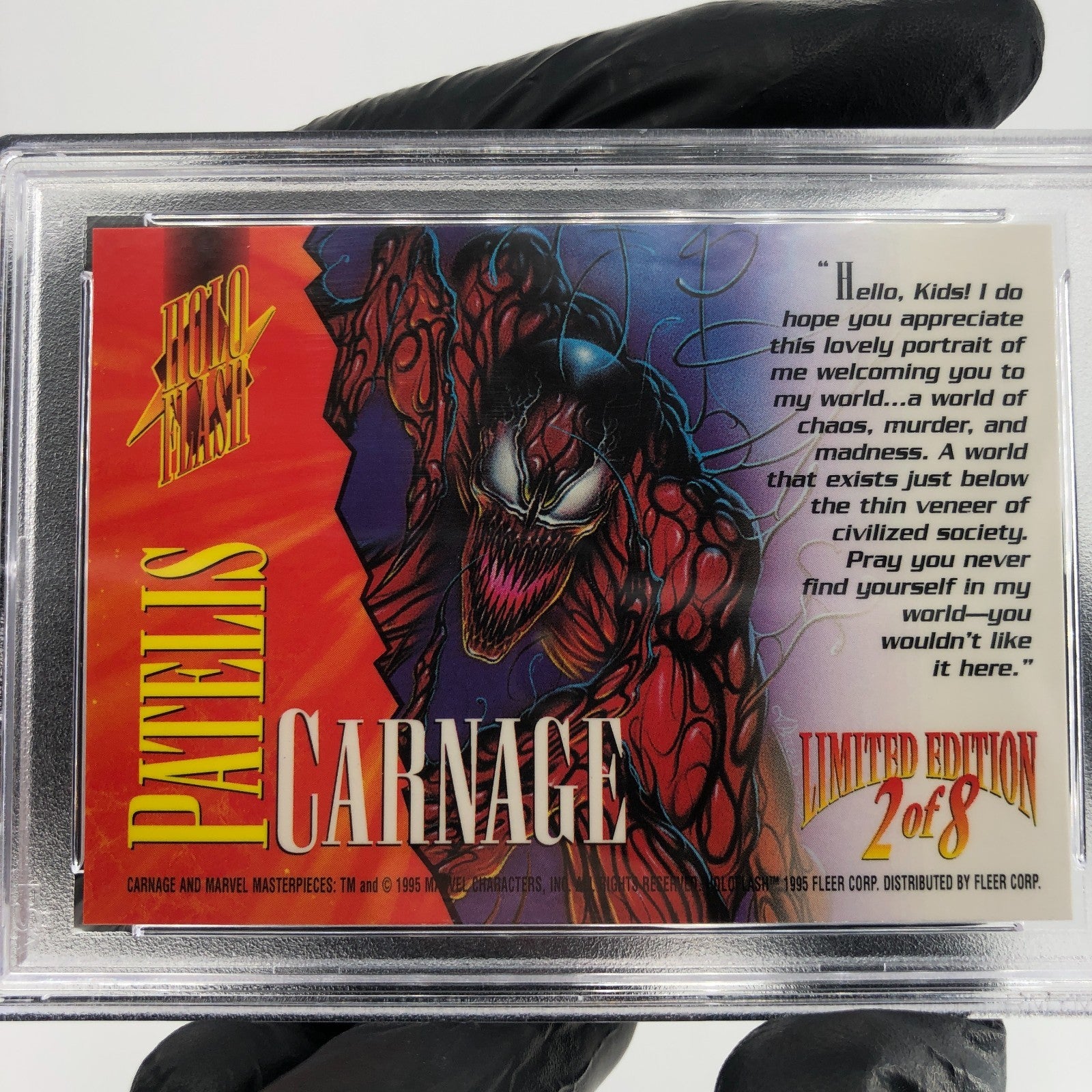 PSA 9 Marvel Card Carnage 2 Holoflash Upper Deck Masterpieces 1995 [9]
