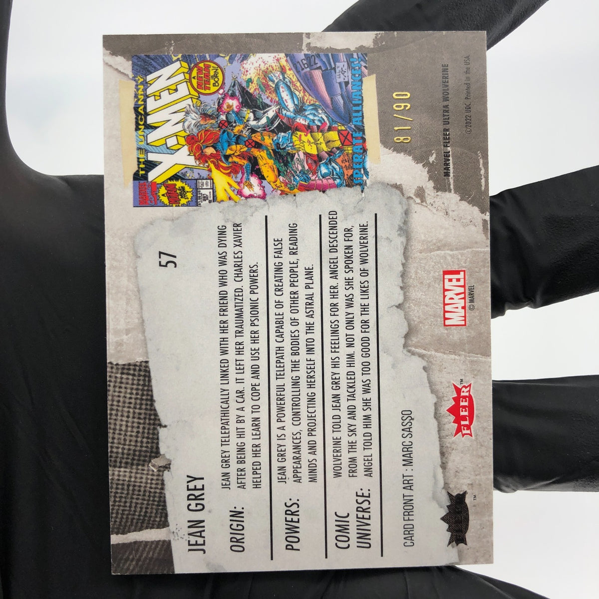 Marvel Card Jean Grey Gold /90 Fleer Upper Deck Ultra Wolverine [NM]