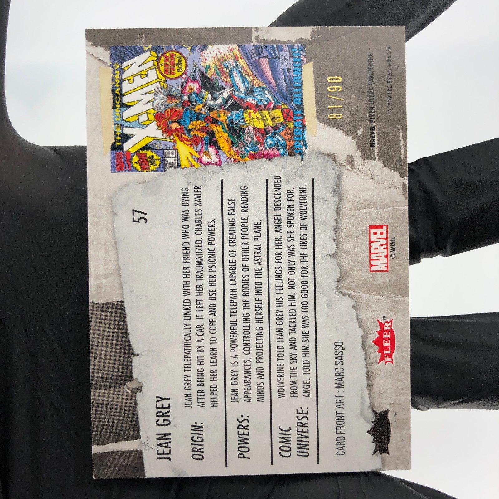Marvel Card Jean Grey Gold /90 Fleer Upper Deck Ultra Wolverine [NM]
