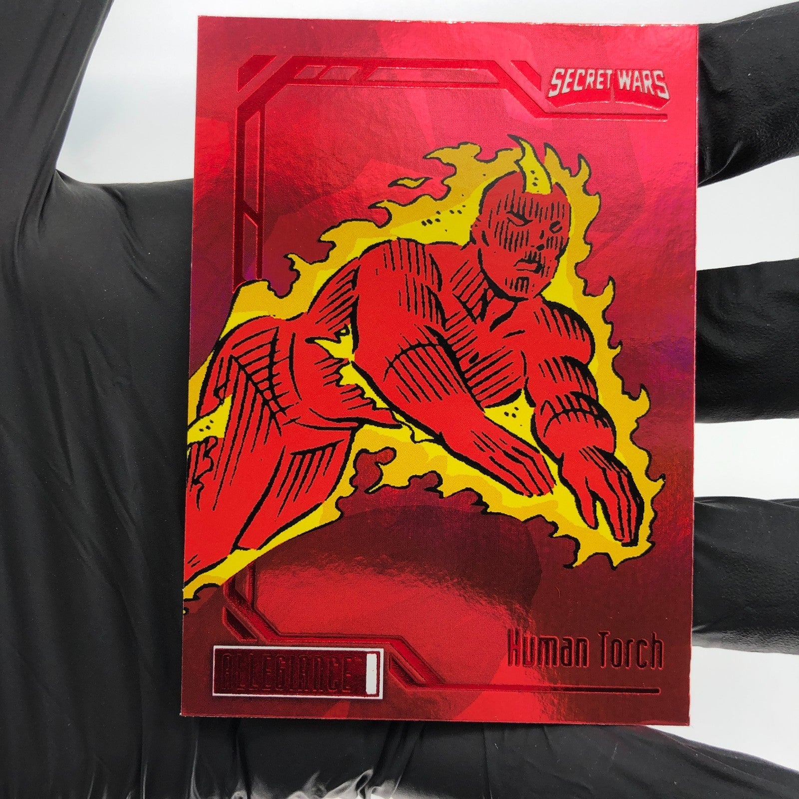 Marvel Card Human Torch 75 Rainbow Red Secret Wars Allegiance Upper Deck [NM]