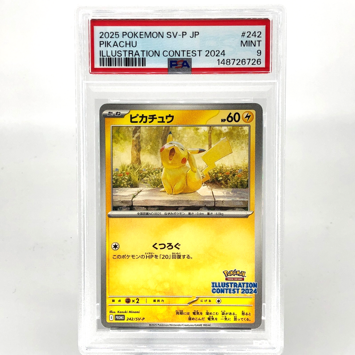 PSA 9 Pokemon Card Pikachu 242/SV-P Illustration Promo Japanese Karte [9]