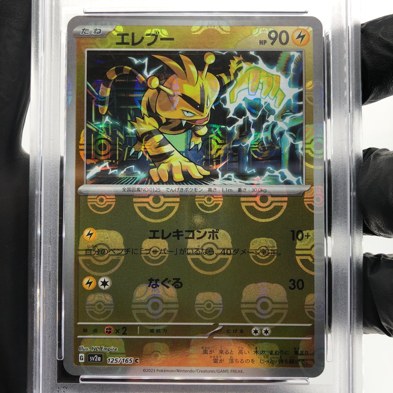 PSA 9 Pokemon Card Electabuzz 125/165 C Masterball SV2a Japanese Karte [9]