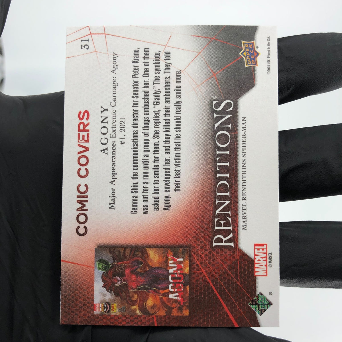 Marvel Card Agony 31 Comic Covers Fleer Upper Deck Renditions [NM]