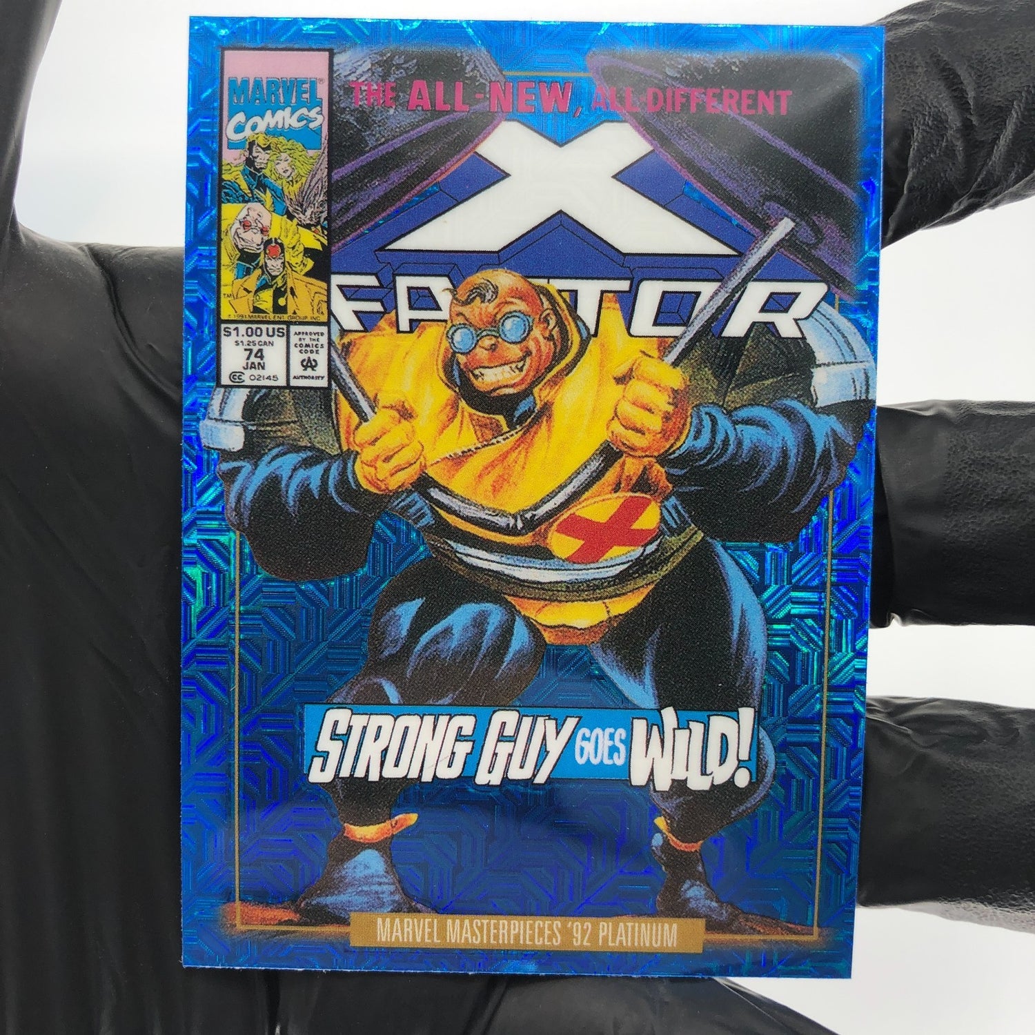 Marvel Card Strong Guy Traxx 85-V Variant  Fleer Upper Deck Masterpieces [NM]