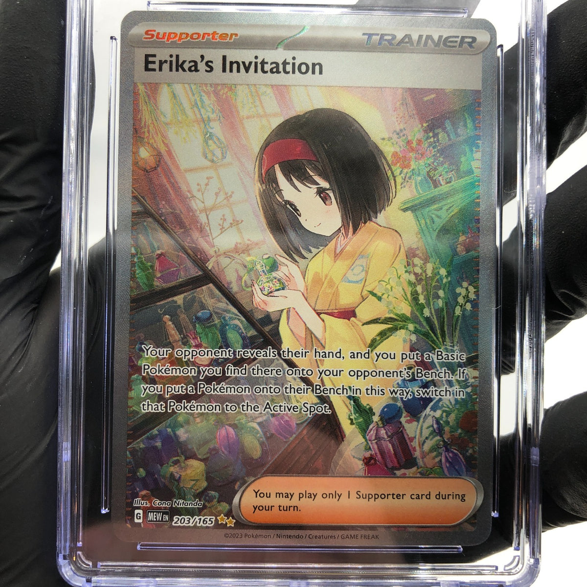 CGC 9 Pokemon Card Erika Invitation 203/165 151 Special Rare English Karte [9]