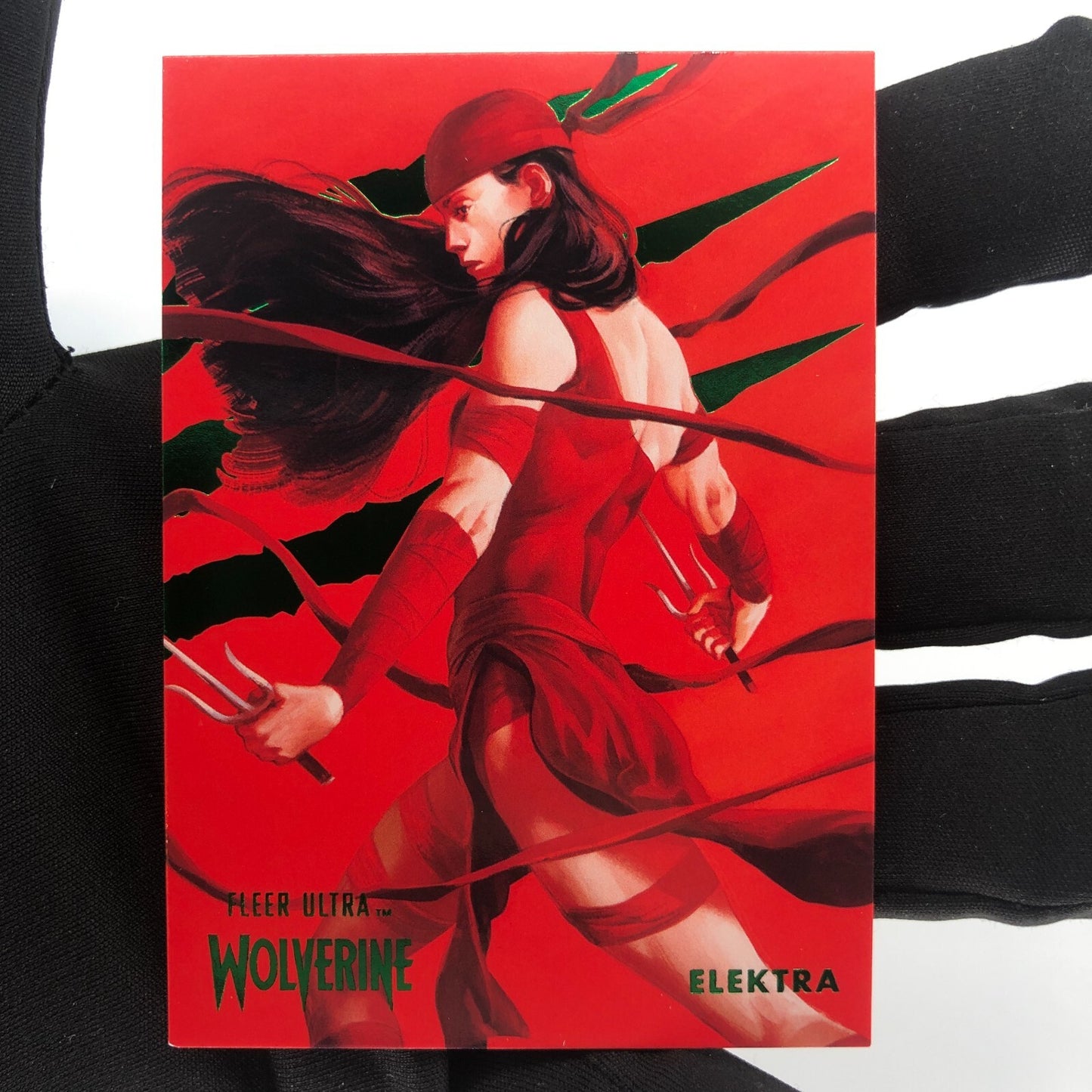 Marvel Card Elektra 21 Green Fleer Upper Wolverine Ultra [A]