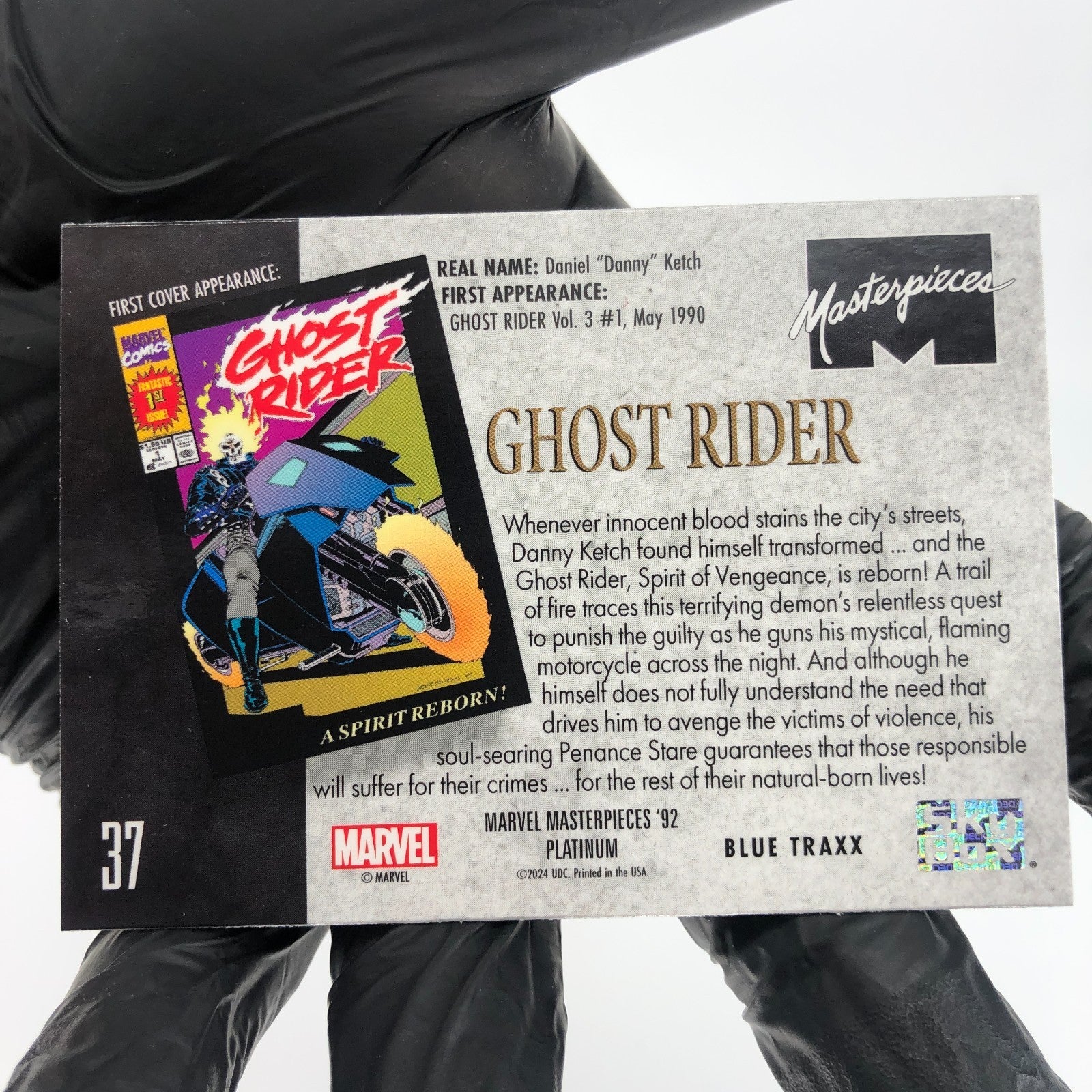 Marvel Card Ghost Rider Blue Traxx 37 Fleer Upper Deck Masterpieces [NM]