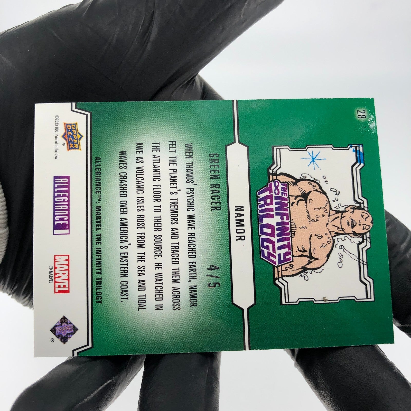 Marvel Card Namor 28 Green Racer /5 Infinity Allegiance Upper Deck [NM]