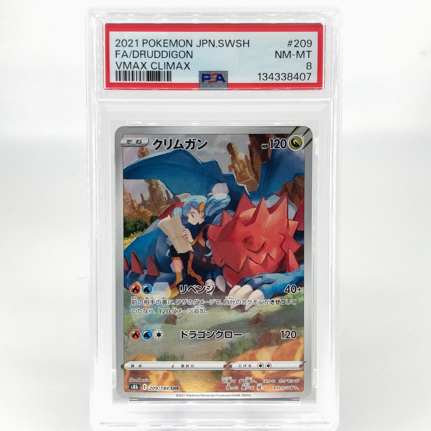 PSA 8 Pokemon Card Druddigon 209/184 CHR S8b Vmax Climax Japanese Karte [8]