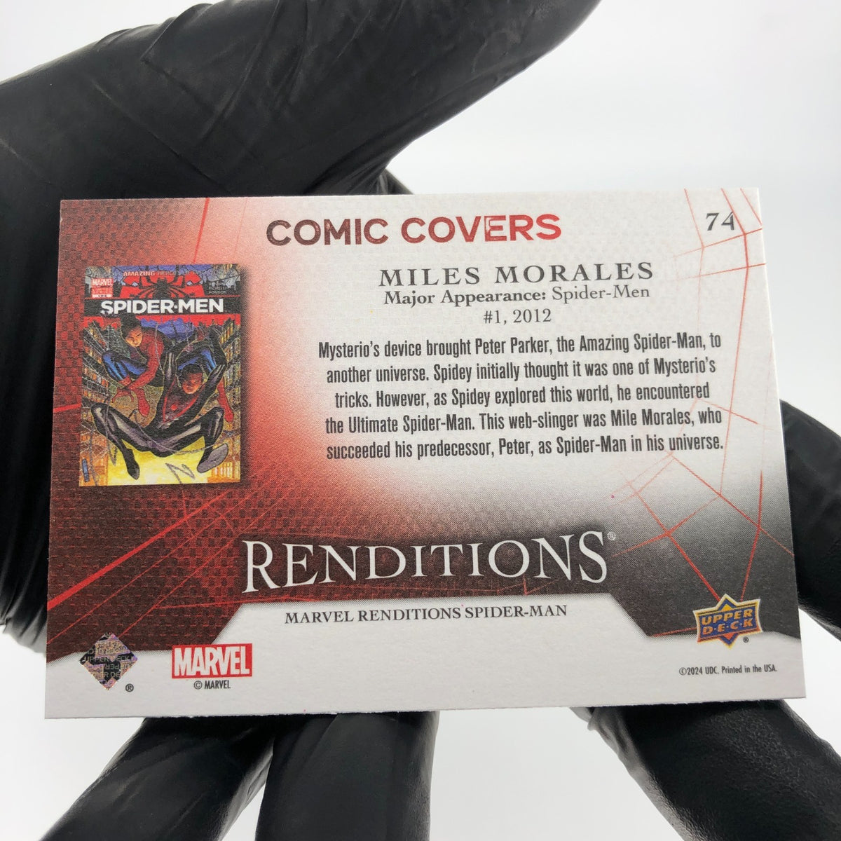 Marvel Card Spider-Man 74 Comic Covers Fleer Upper Deck Renditions [NM]