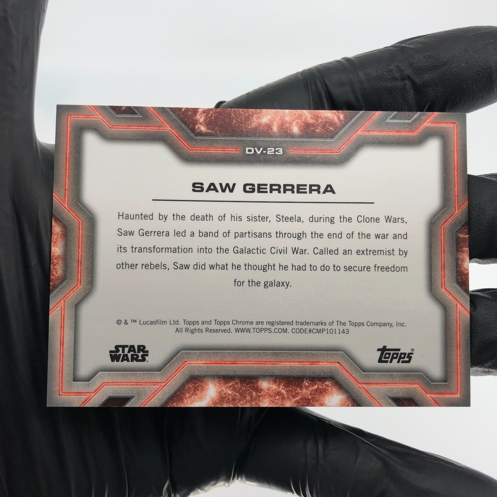 2025 Topps Chrome Star Wars Saw Gerrera DV-23 Duoble Vision Lenticular [NM]