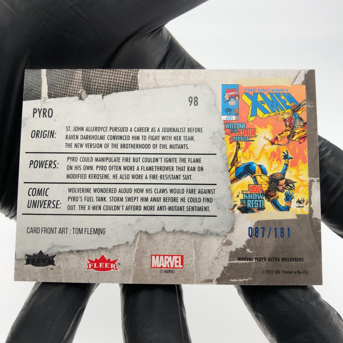 Marvel Card Pyro 98 Blue /181 Fleer Upper Deck Ultra Wolverine [NM]