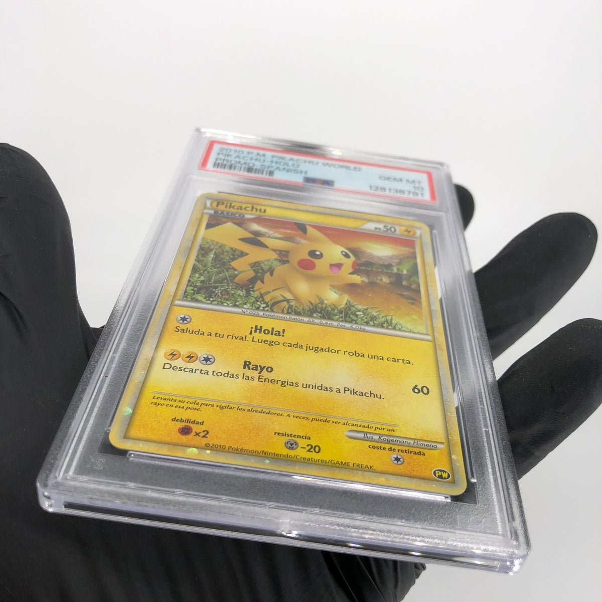 PSA 10 Pokemon Card Pikachu PW World Collection Holo Spanish Japanese Karte [10]