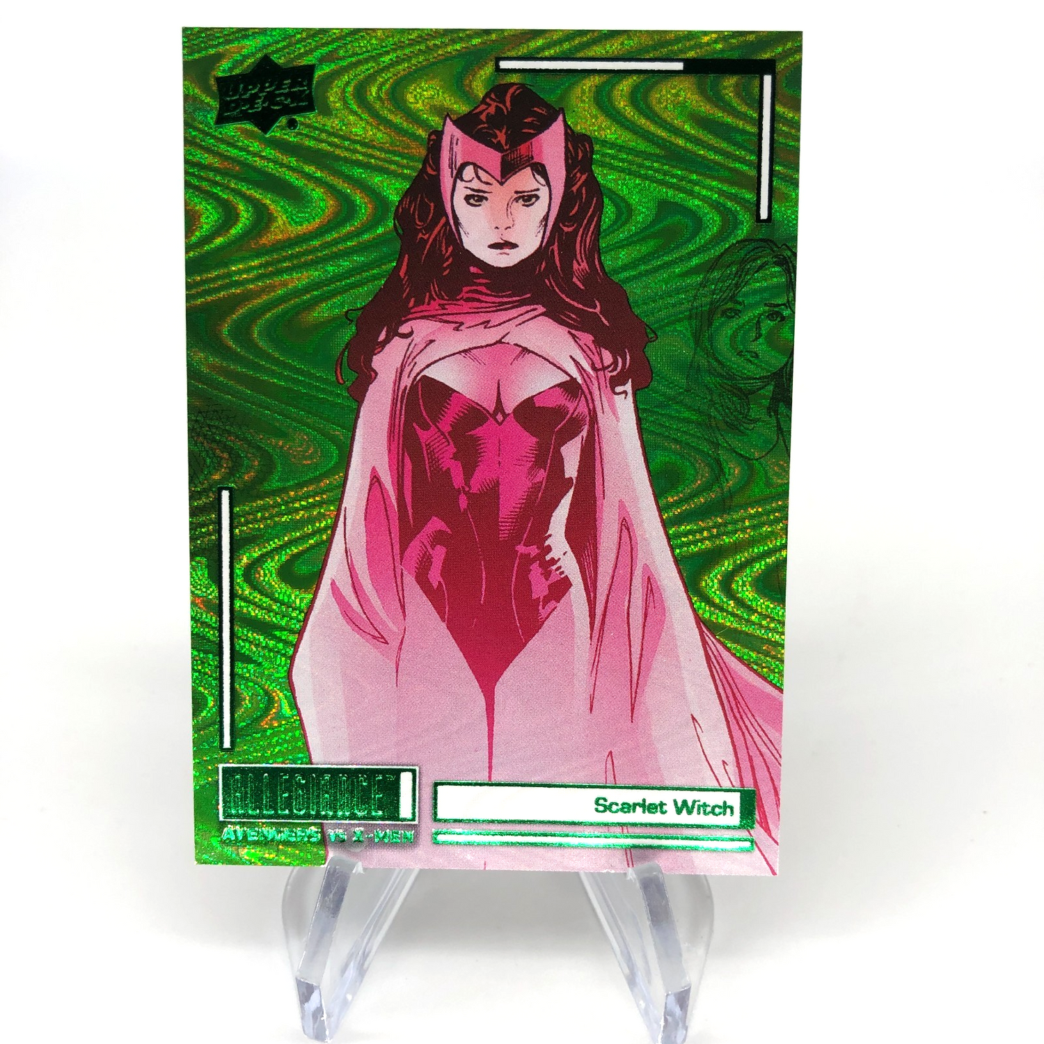 Marvel Card Avengers vs X-Men Scarlet Witch Green Allegiance Upper Deck [NM]